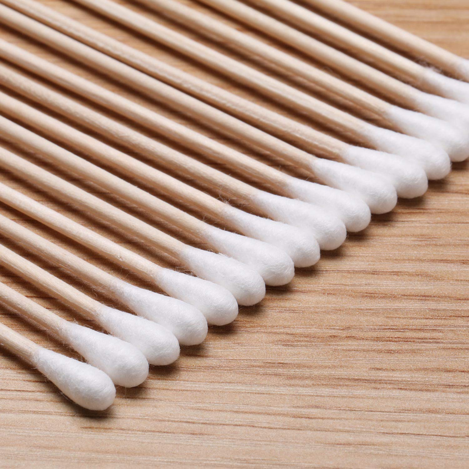 6 Cotton Swabs Wooden Handles Cotton Tipped Applicator Wood Sticks with Single Tip for Gun Cleaning, Wound Clean, Makeup, Removal Residue Tbestmax (500)