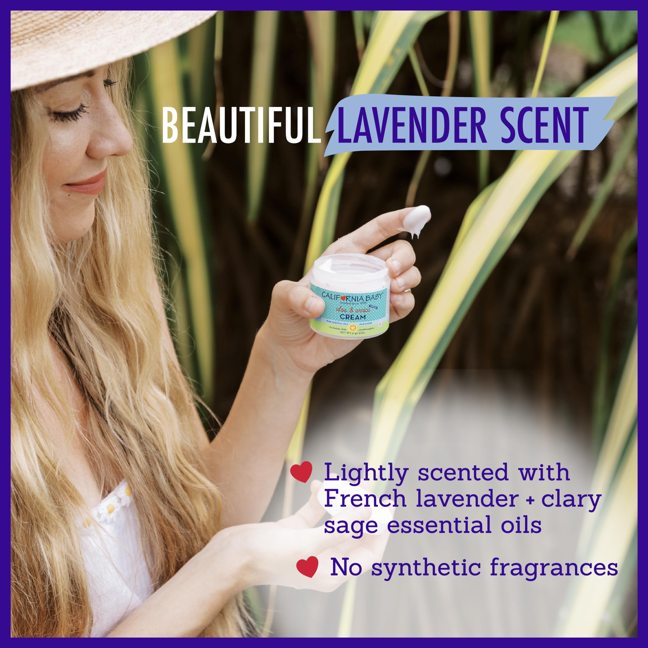 California Baby Aloe & Arnica Cream | Soothing Sunburn Relief Cream | Moisturizes Dry, Irritated Skin | 100% Plant-Based After Sun Lotion | Organic Calendula + Aloe Vera Cream | 57 g / 2 oz.