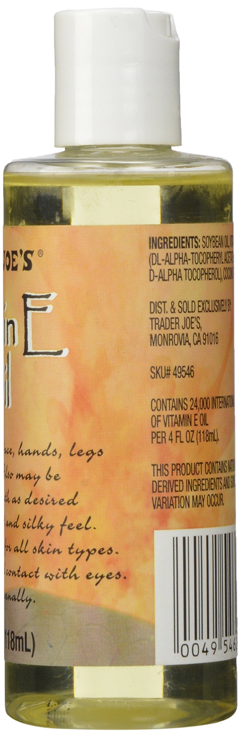 4 oz, Pack of 1 : Trader Joe's Vitamin Oil E, 4 Ounce