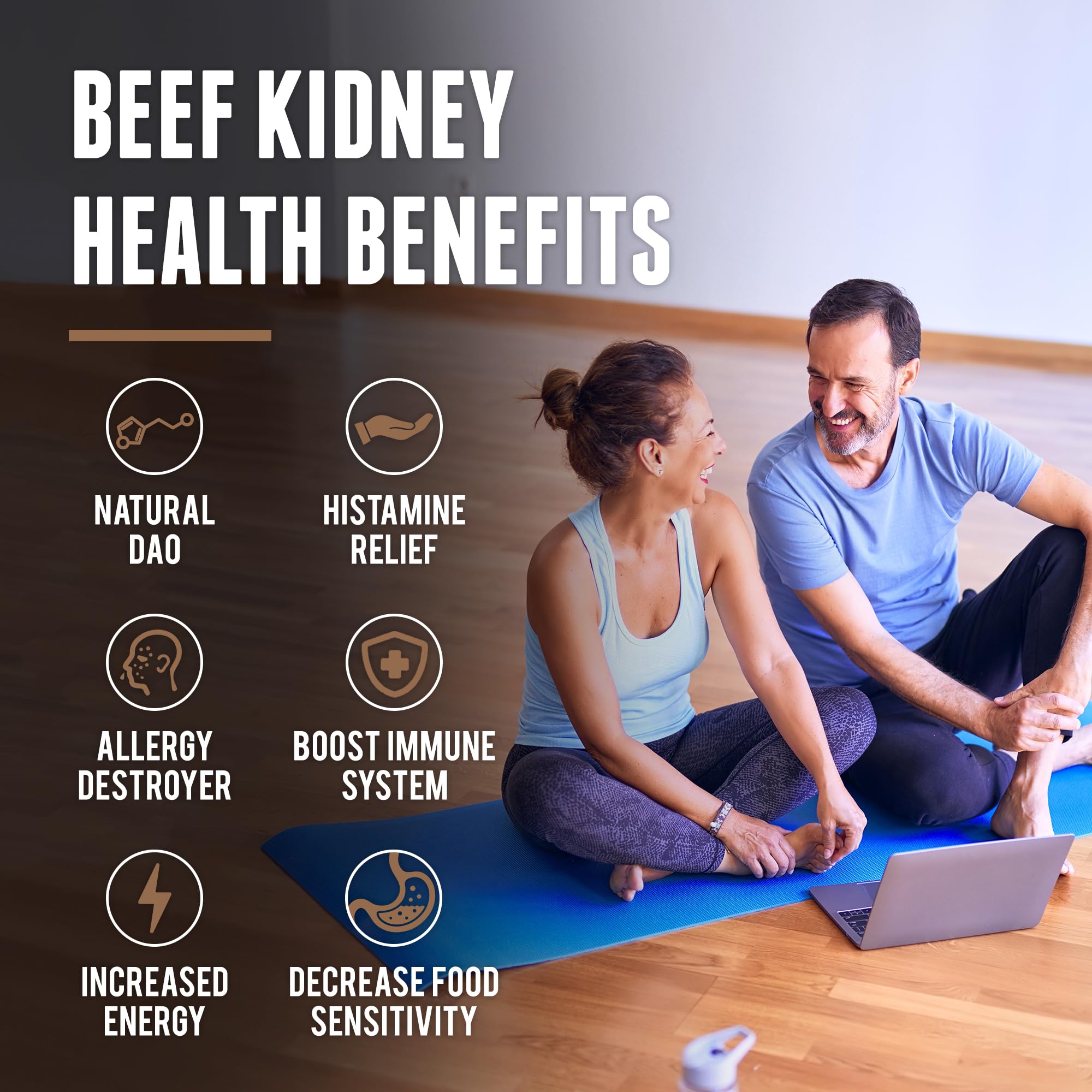 Grass Fed Beef Kidney Supplement - (200 Count) New Zealand Sourced for Kidney Support and DAO Health