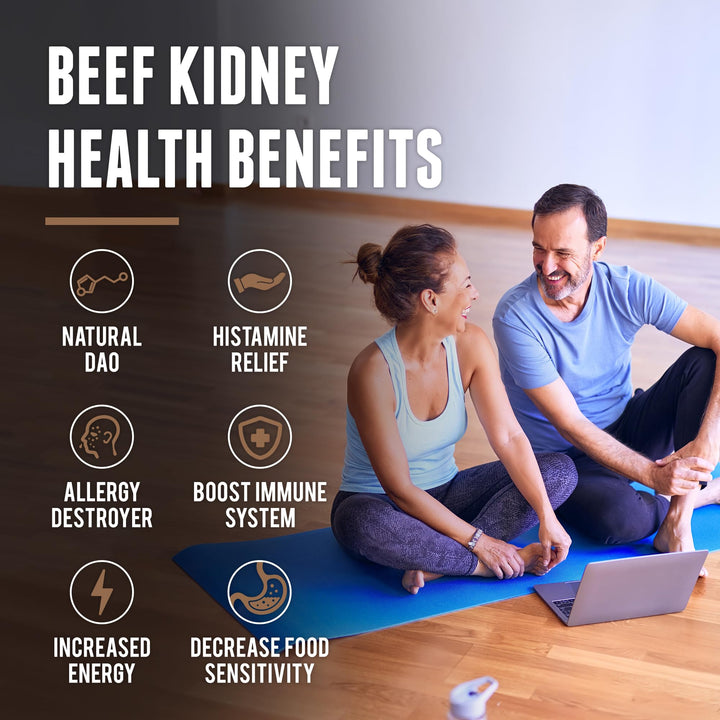 Grass Fed Beef Kidney Supplement - (200 Count) New Zealand Sourced for Kidney Support and DAO Health