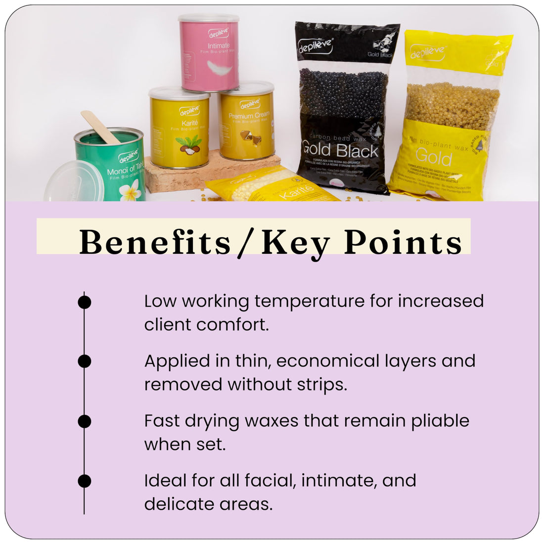 Depileve Hair Removal Wax - Intimate Extra Film Wax for Brazilian and Hollywood Wax - Moisturizing and Soothing for Delicate, Sensitive Skin - 14 oz