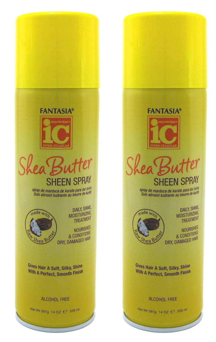 Fantasia Shea Butter Sheen Spray 14 Ounce (414ml) (2 Pack)