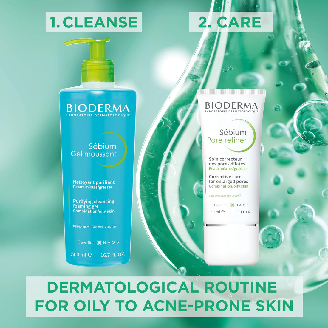 Bioderma Sébium Mat Control Cream, Mattifying and Moisturizing Daily Cream for Combination to Oily Skin, 1 Fl Oz