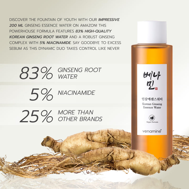 VENAMINE Korean Ginseng Essence Water Vegan Formula 200ml
