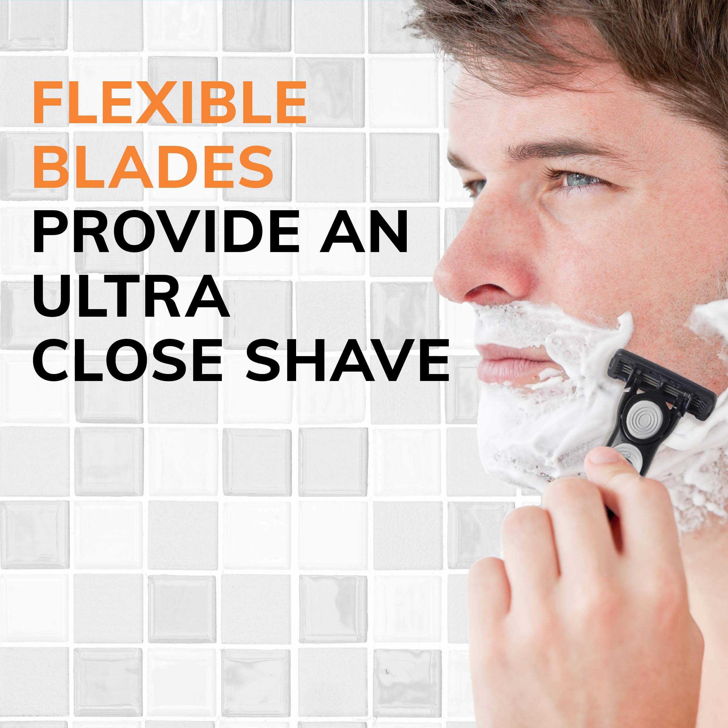 BIC Flex 4 Sensitive Hybrid Men's 4-Blade Disposable Razor, 2 Handles and 20 Cartridges, Smooth and Close Shave