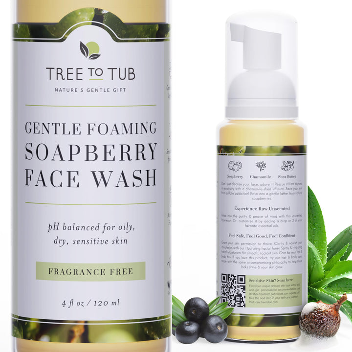Tree To Tub Natural Face Wash for Sensitive Skin , 6 Oz