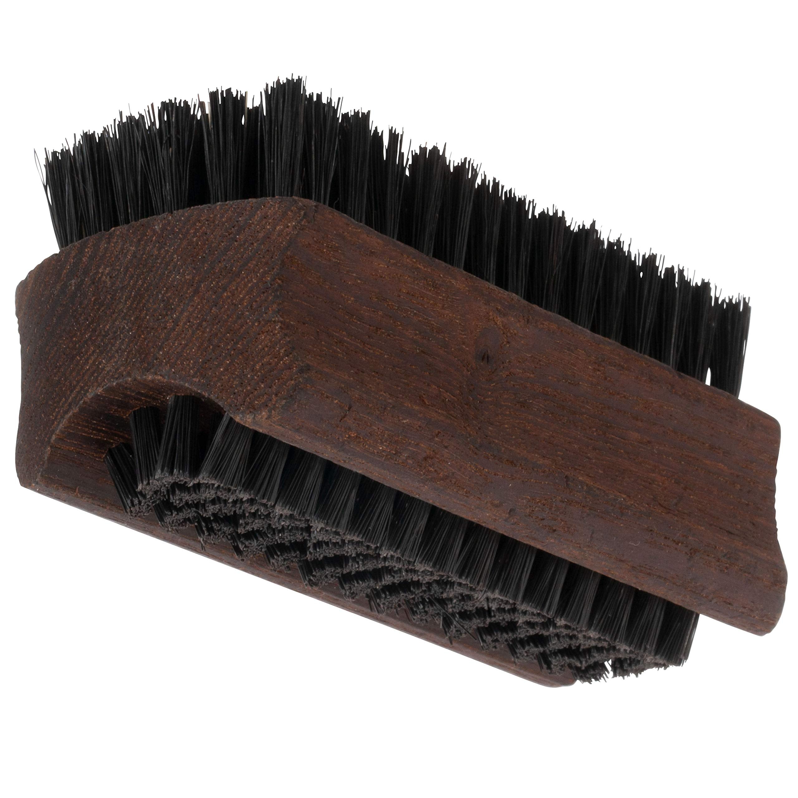 Set of 1, Oiled Thermowood with Black Pig Bristle : Bürstenhaus Redecker Natural Pig Bristle Nailbrush with Oiled Thermowood Handle, 3-3/4-Inches by 1-3/8-Inches, Black