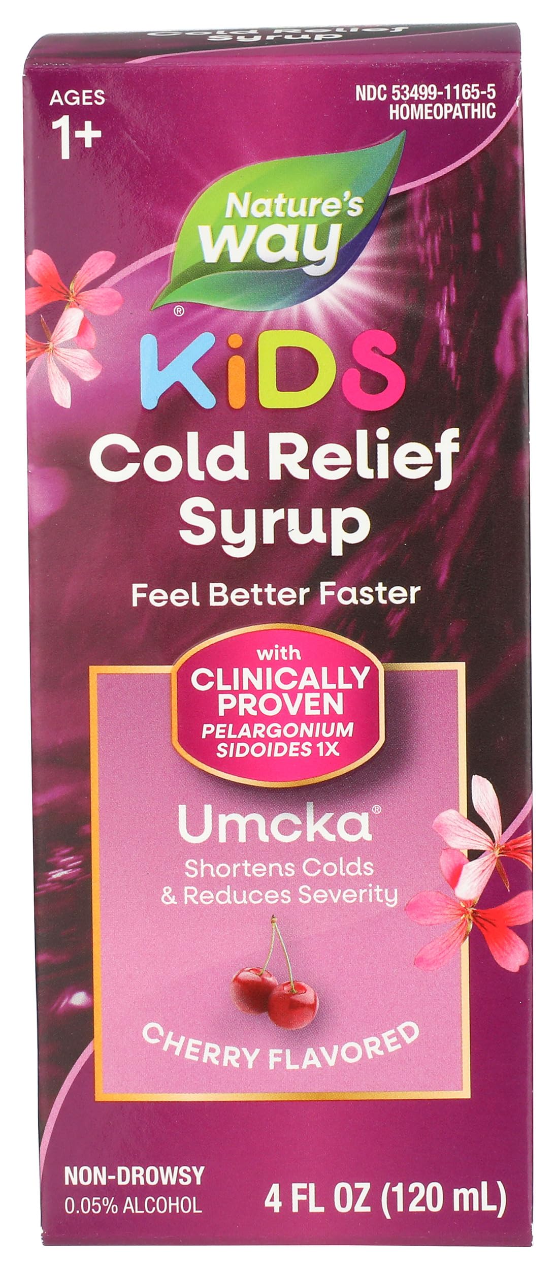 Nature's Way Umcka ColdCare Children's Cherry Syrup, Kids 6+, 4 Fluid Ounce (Pack of 3)