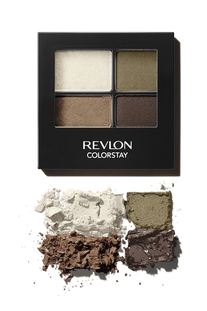 Revlon ColorStay 16 Hour Eyeshadow Quad with Dual-Ended Applicator Brush, Longwear, Intense Color Smooth Eye Makeup for Day & Night, Adventurous (515), 0.16 oz