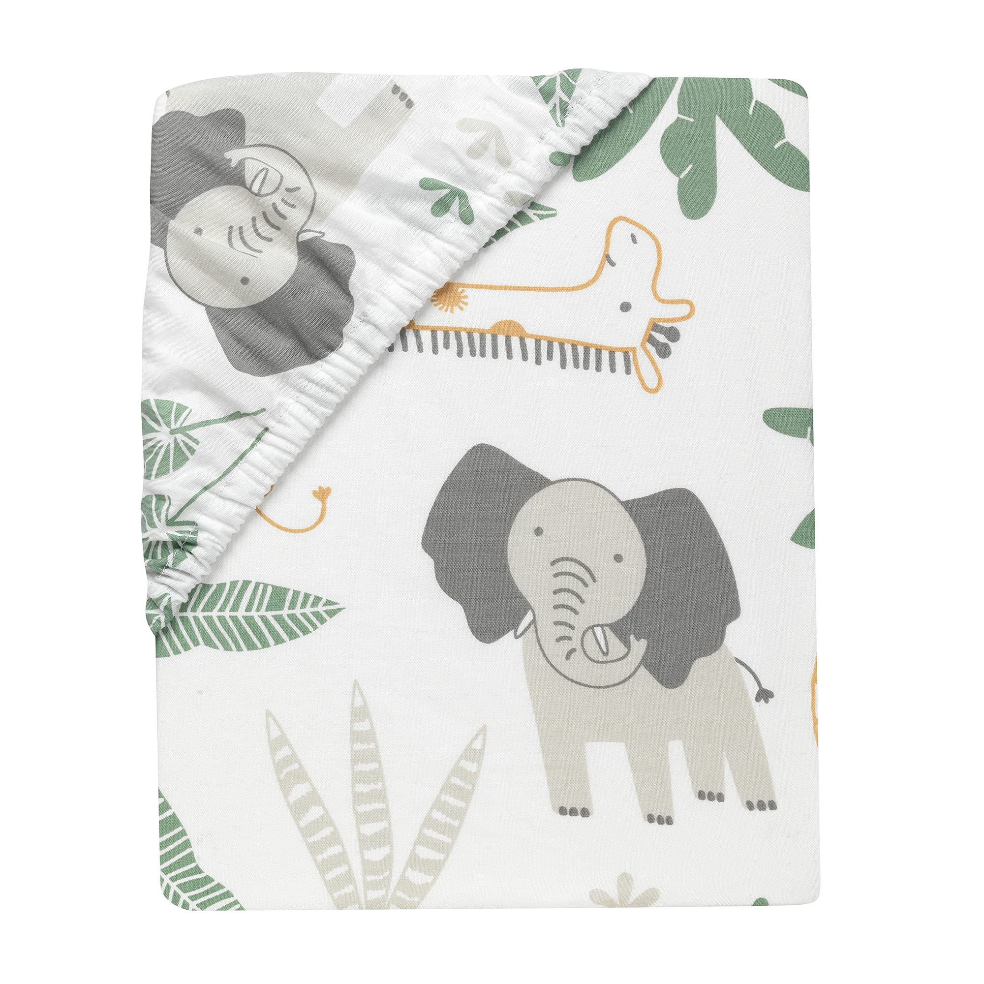 Lambs & Ivy Jungle Friends 100% Cotton Safari Animals Baby Fitted Crib Sheet