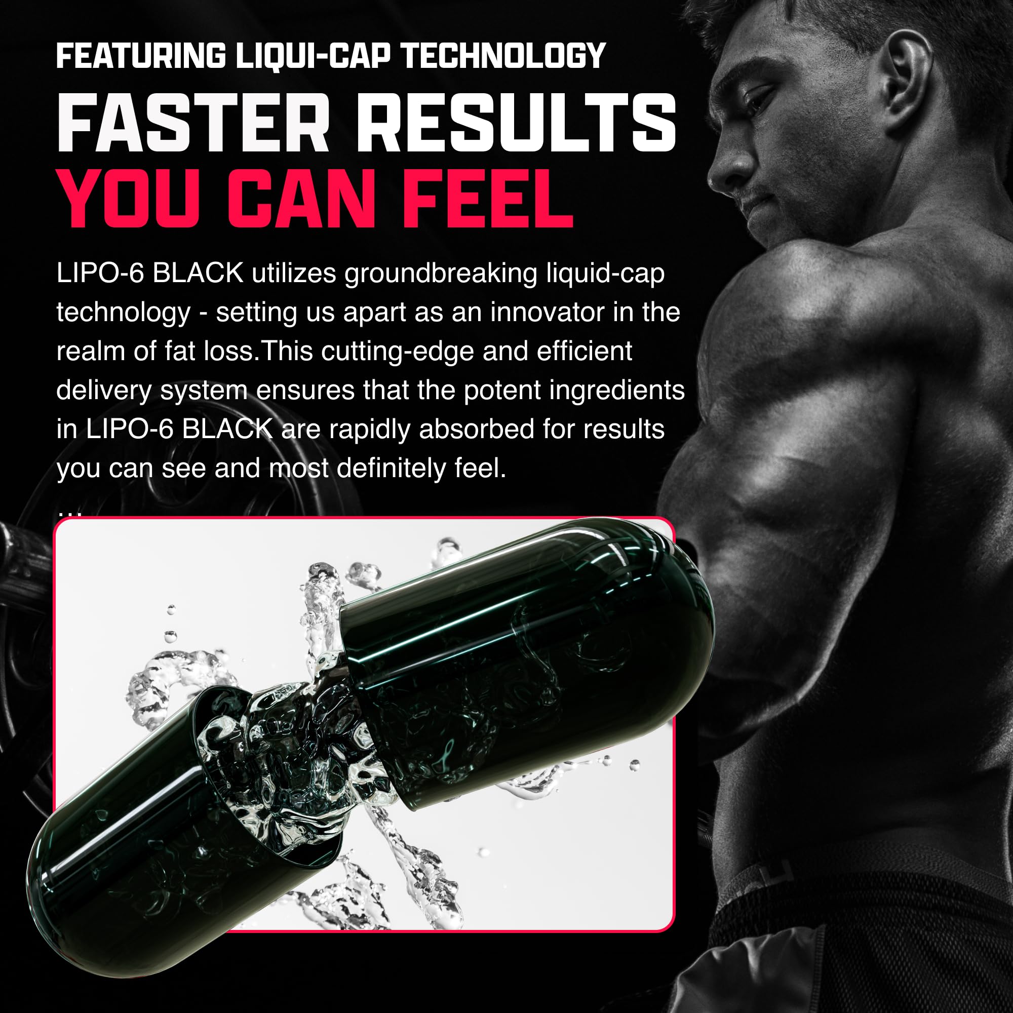 Nutrex Lipo-6 Black Max Strength Fat Burner - Fast Acting Energy, Weight Loss Diet Pills – Appetite Suppressant, Metabolism Booster - 120 Capsules