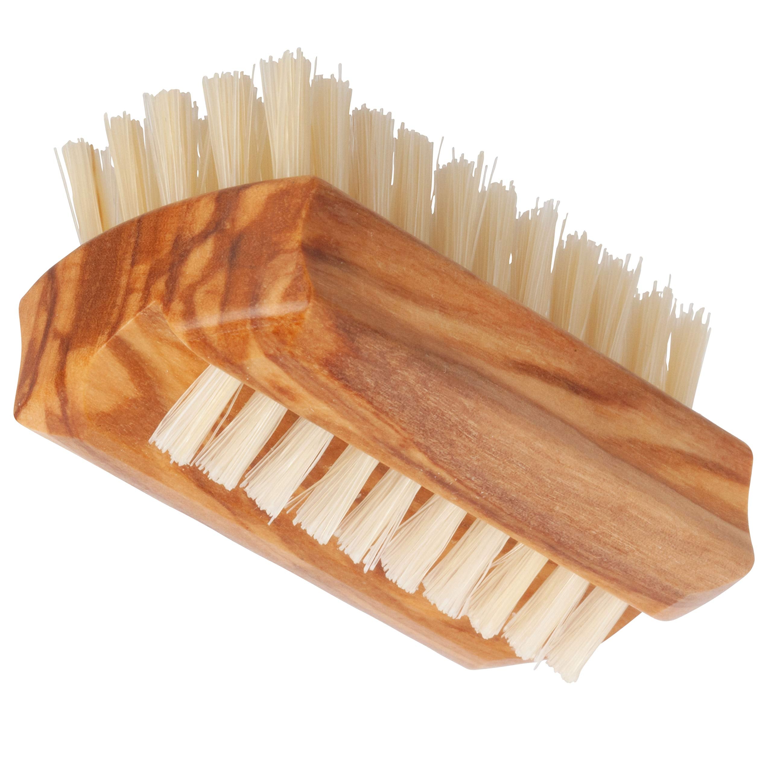 Set of 1, Waxed Olive Wood Travel Nailbrush : Bürstenhaus Redecker Natural Pig Bristle Travel Nailbrush with Waxed Olive Wood Handle, 2-3/8-Inches by 1-1/8-Inches