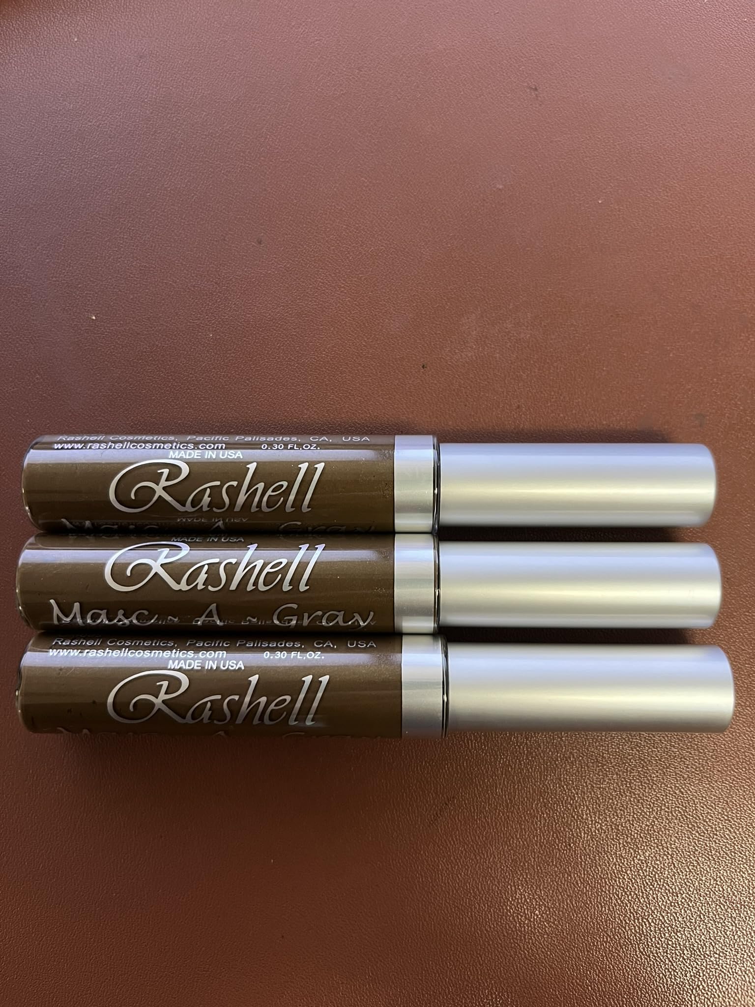 (3 Pack) RASHELL Masc-A-Gray Hair Color Mascara - Brown