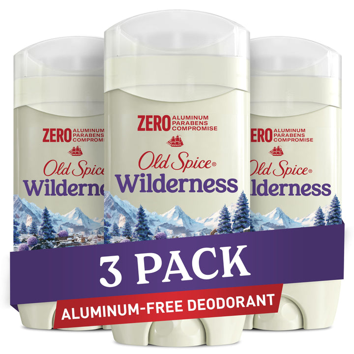 Old Spice Men's Deodorant Aluminum-Free Wilderness with Lavender, 3oz (Pack of 3)