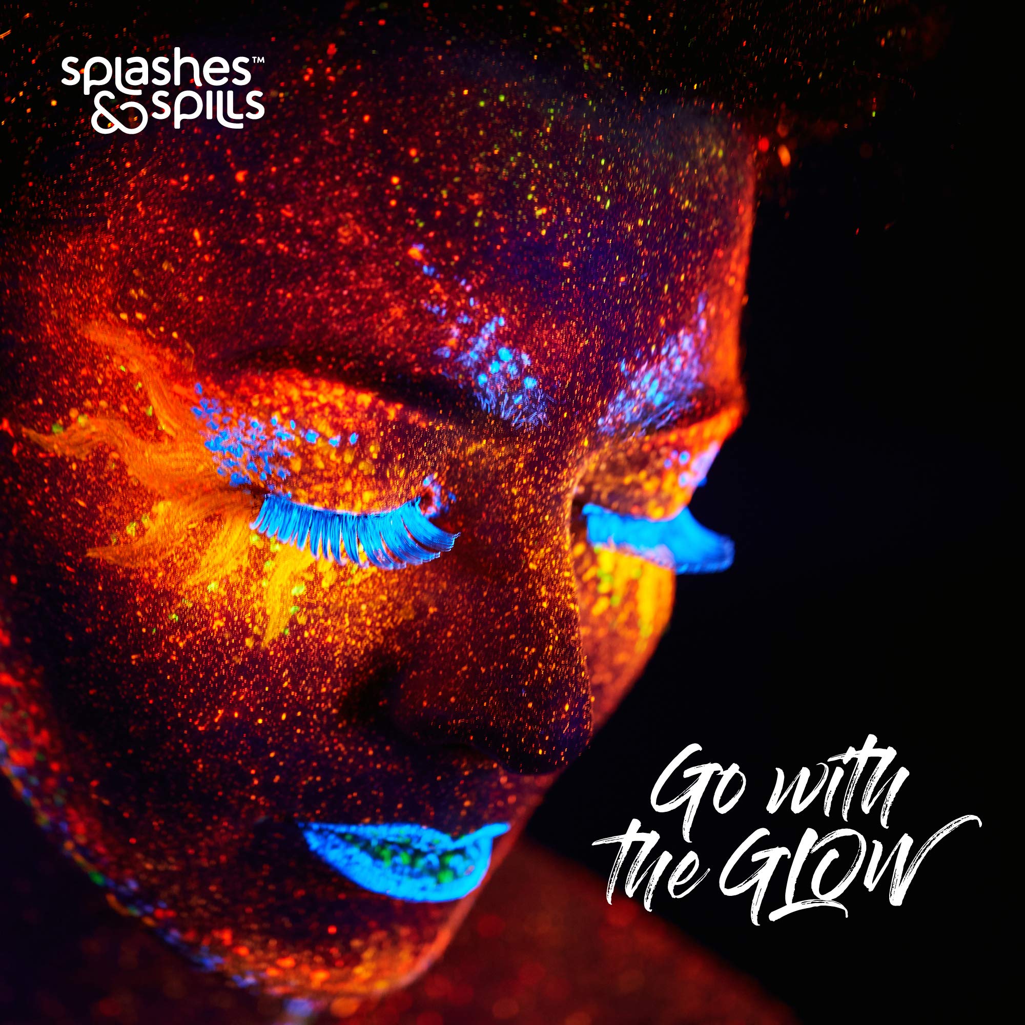 UV Glow Blacklight Face and Body Paint - 6 Color Variety Pack - 10ml - Day or Night Stage, Clubbing or Costume Makeup by Splashes & Spills