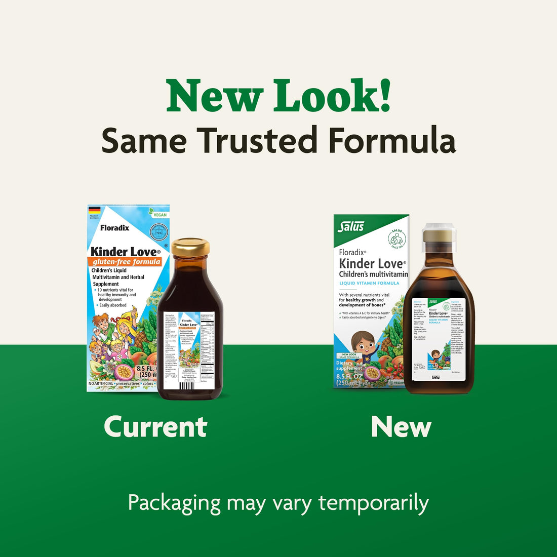 Floradix, Kinder Love Vegan Gluten-Free Children's Liquid Multivitamin for Healthy Development, 8.5 Fl Oz