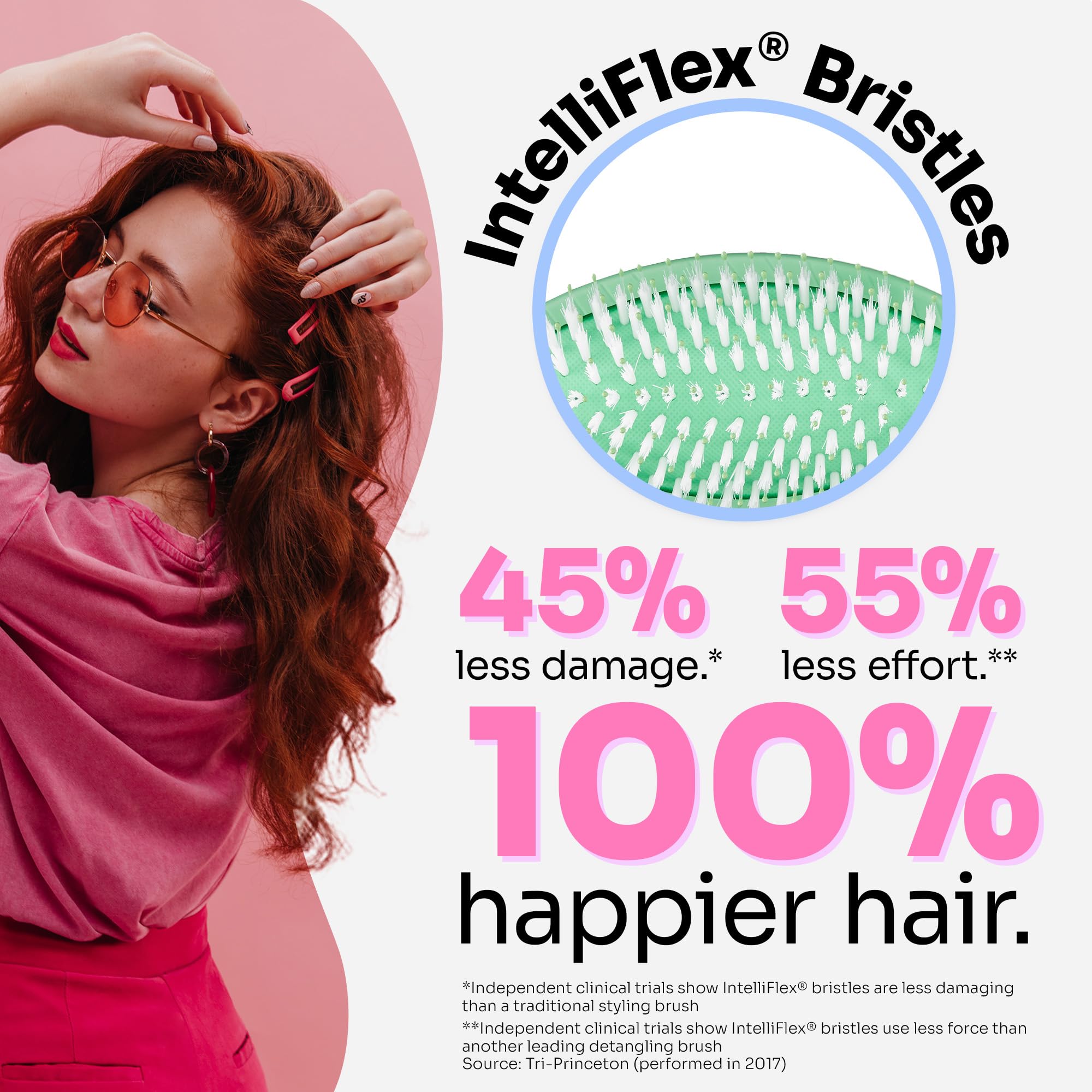 Wet Brush Hair Brush Go Green Treatment & Shine, Eco-Friendly, biogradable, Shine-boosting bursh With Soft Bristles, Minimizes Pain, Removes knots (Tea Tree Oil)