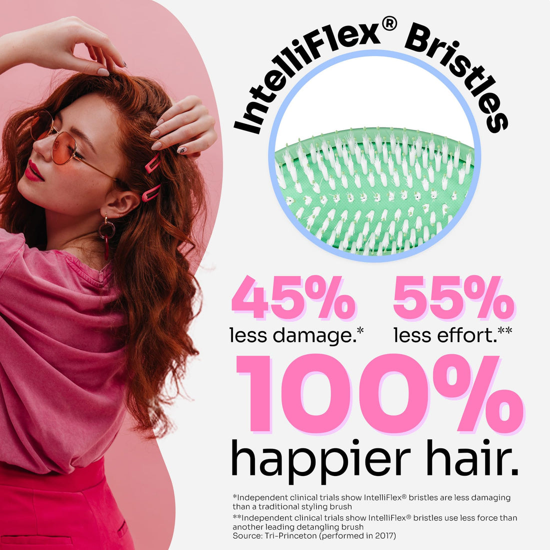 Wet Brush Hair Brush Go Green Treatment & Shine, Eco-Friendly, biogradable, Shine-boosting bursh With Soft Bristles, Minimizes Pain, Removes knots (Tea Tree Oil)