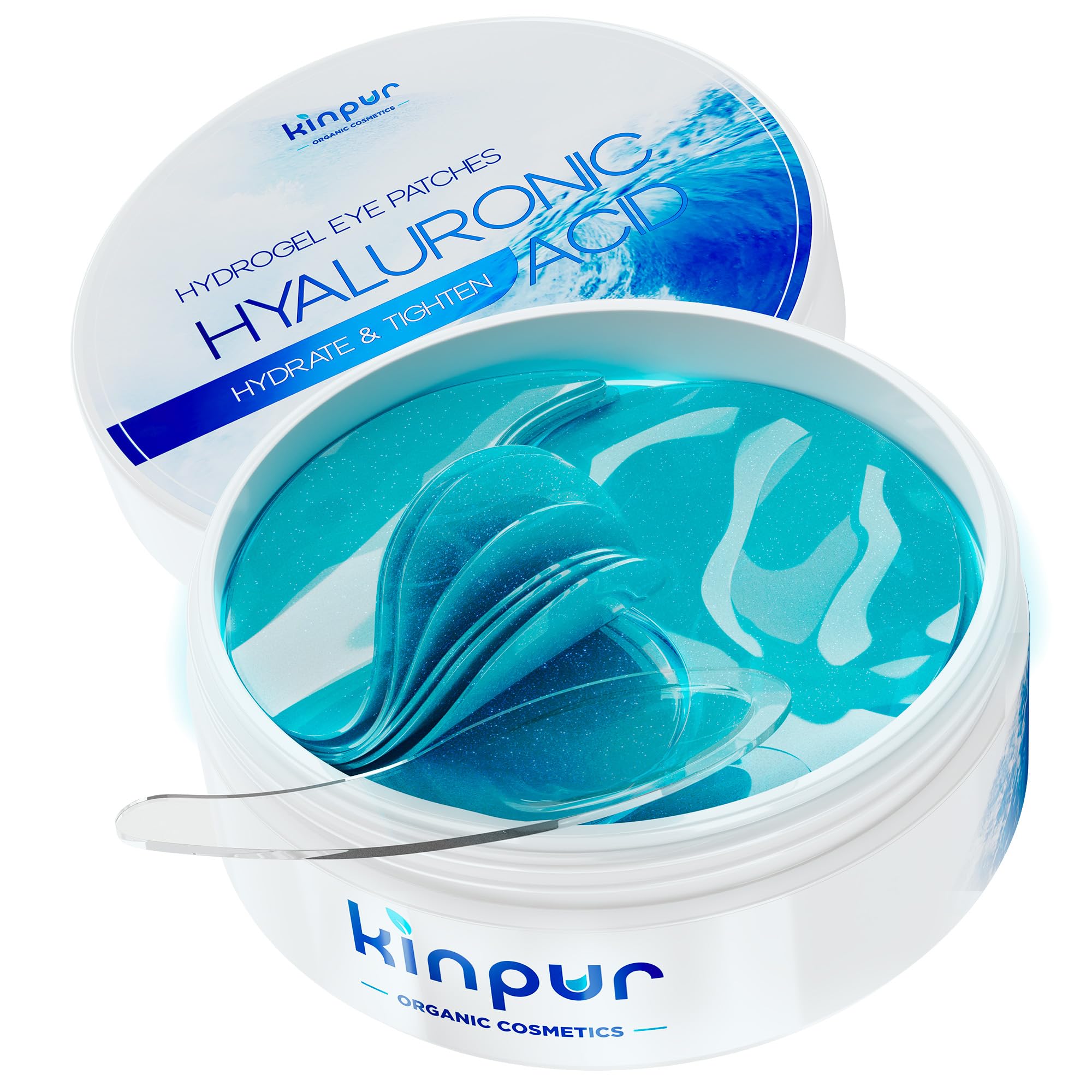 KINPUR ORGANIC COSMETICS Under Eye Patches for Puffy Eyes - Hyaluronic Acid and Collagen - Under Eye Mask for Eye Bags, Dark Circles, Fine Lines - Deep Skin Moisturizing - 30 Pairs, American Quality