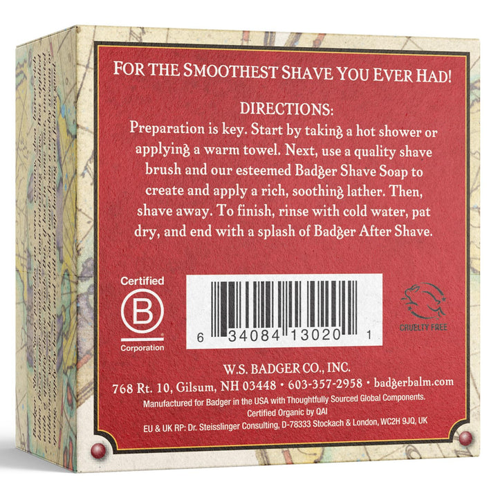 Badger Balm - Shave Soap - Navigator Class Man Care - 3.15 oz bar