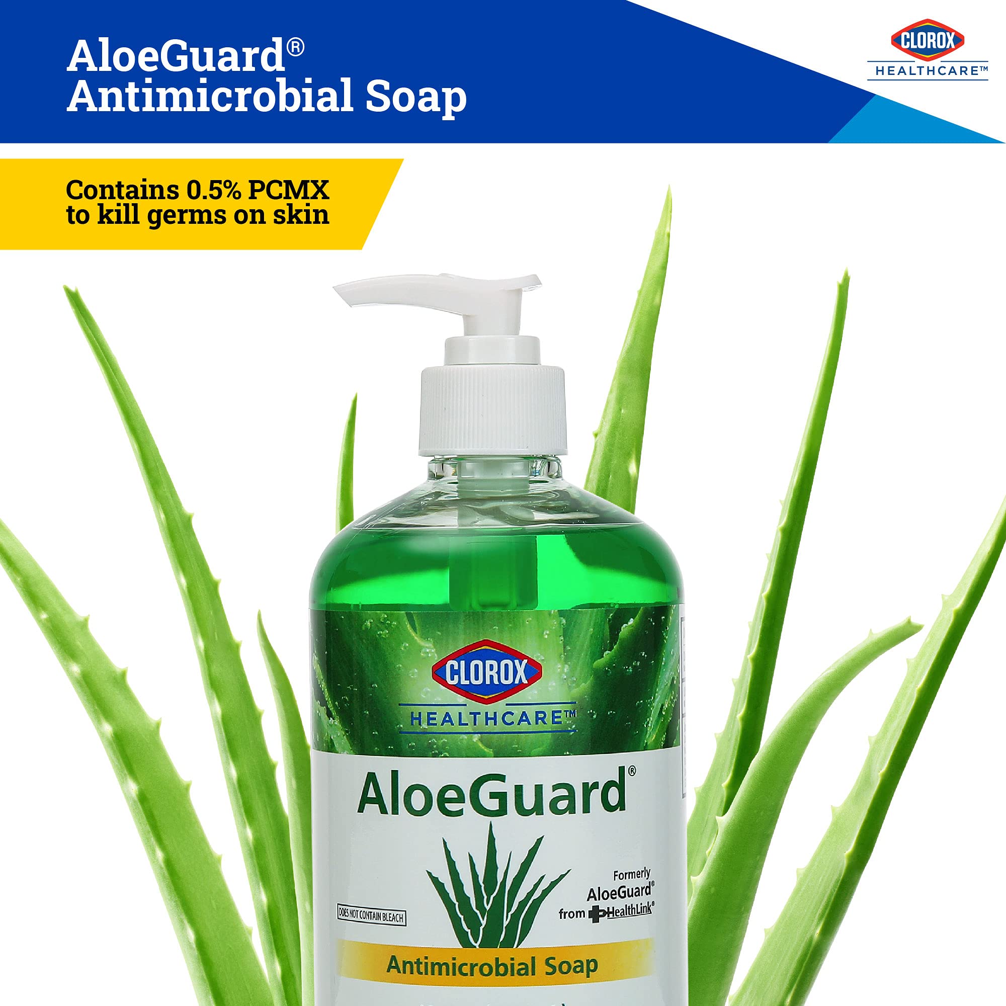Clorox Healthcare AloeGuard Antimicrobial Soap 18 Ounce Antimicrobial Hand Soap from for Healthcare Professionals | Hand Soap for Everyday Use with Aloe Vera to Soothe & Moisturize Hands