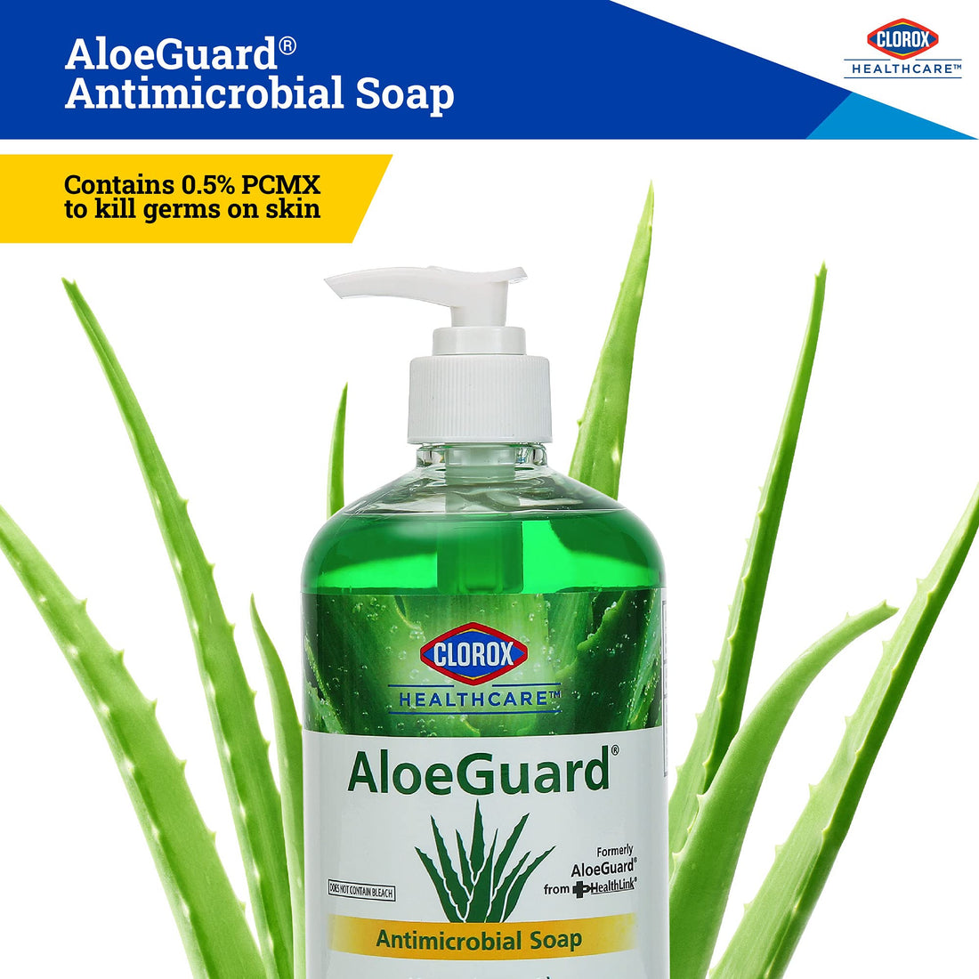 Clorox Healthcare AloeGuard Antimicrobial Soap 18 Ounce Antimicrobial Hand Soap from for Healthcare Professionals | Hand Soap for Everyday Use with Aloe Vera to Soothe & Moisturize Hands