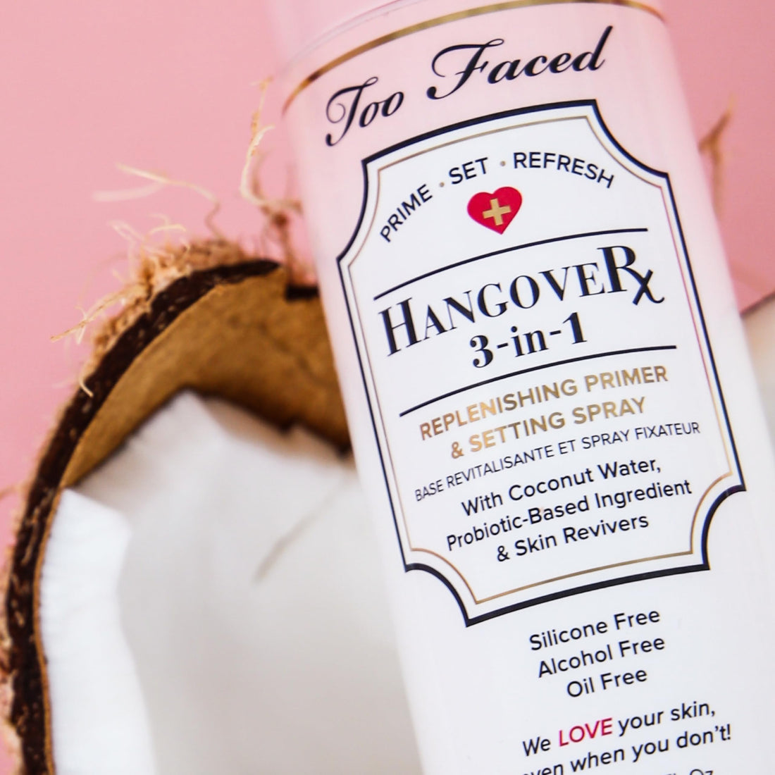 Too Faced Hangover 3-in-1 Primer & Setting Spray | Long Lasting + Hydrating, 4.1 Fl Oz, Clear