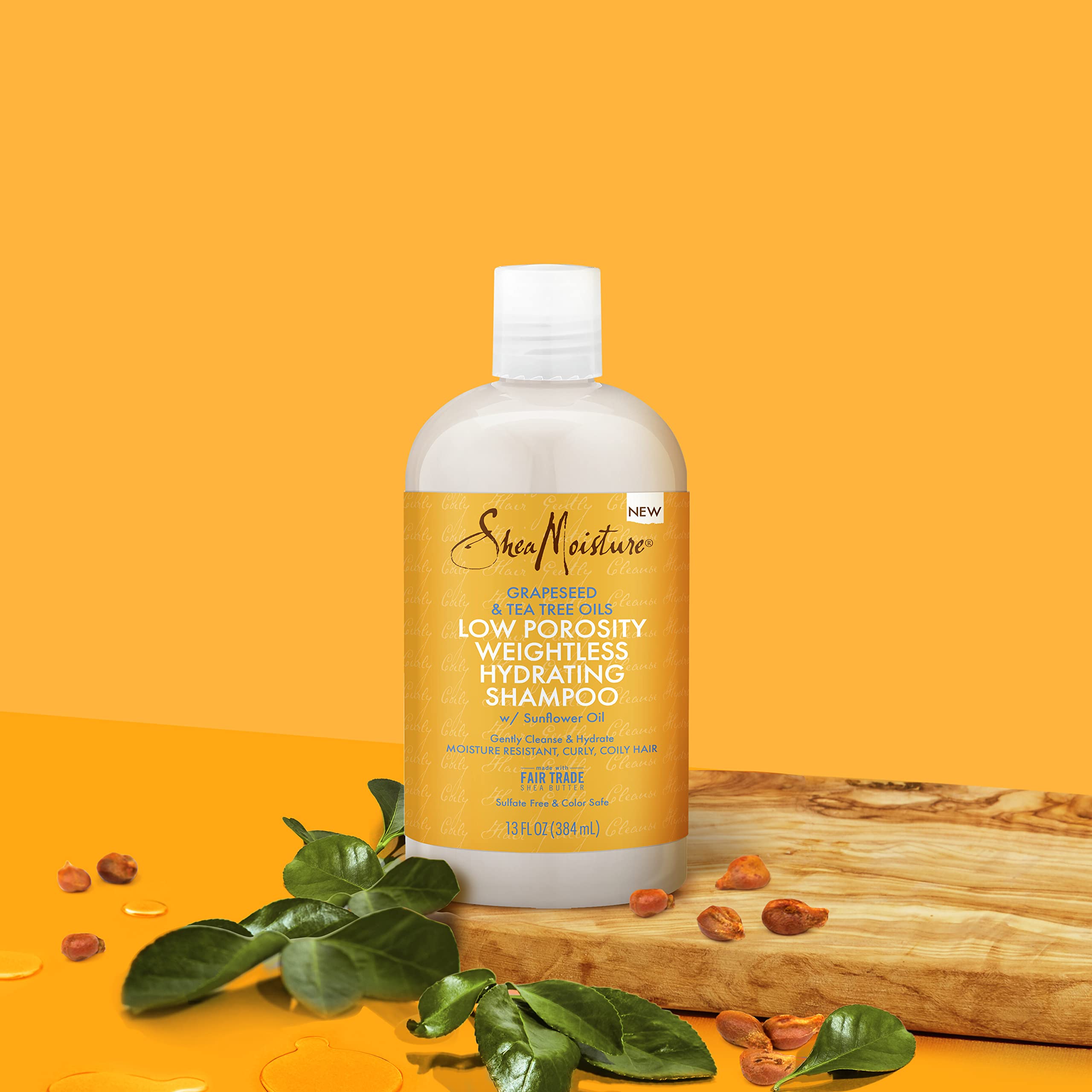 SheaMoisture Low Porosity Weightless Hydrating Shampoo For Moisture Resistant, Curly, Coily Hair Lightweight Hair Shampoo 13 fl oz