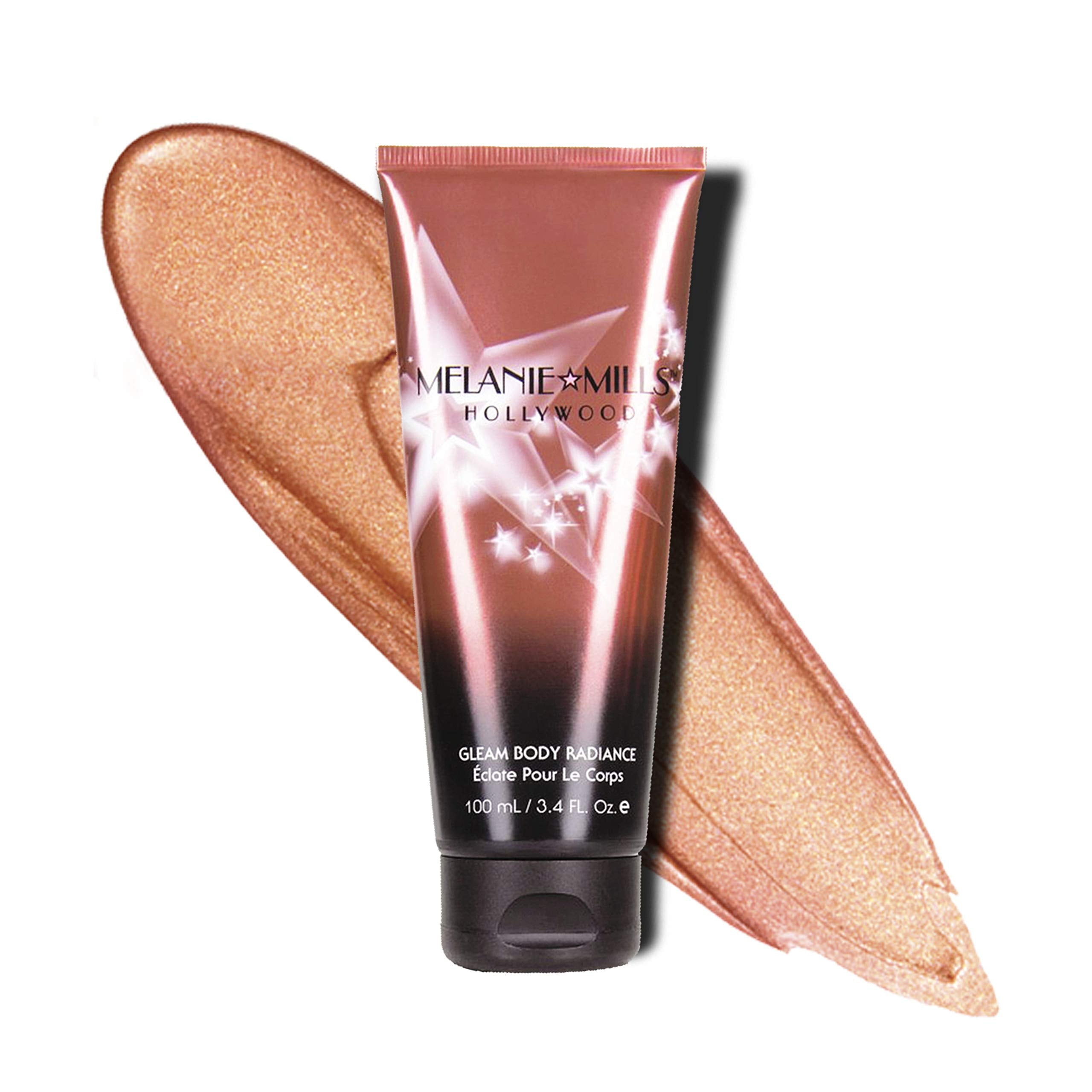 Melanie Mills Hollywood Gleam Body Radiance All In One Makeup, Moisturizer & Glow For Face & Body - Rose Gold, 3.4 fl.oz.