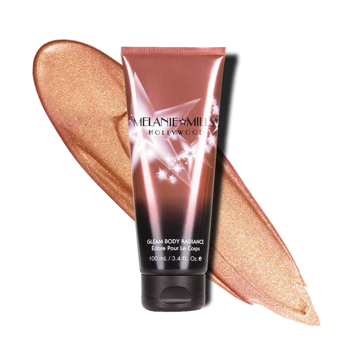 Melanie Mills Hollywood Gleam Body Radiance All In One Makeup, Moisturizer & Glow For Face & Body - Rose Gold, 3.4 fl.oz.