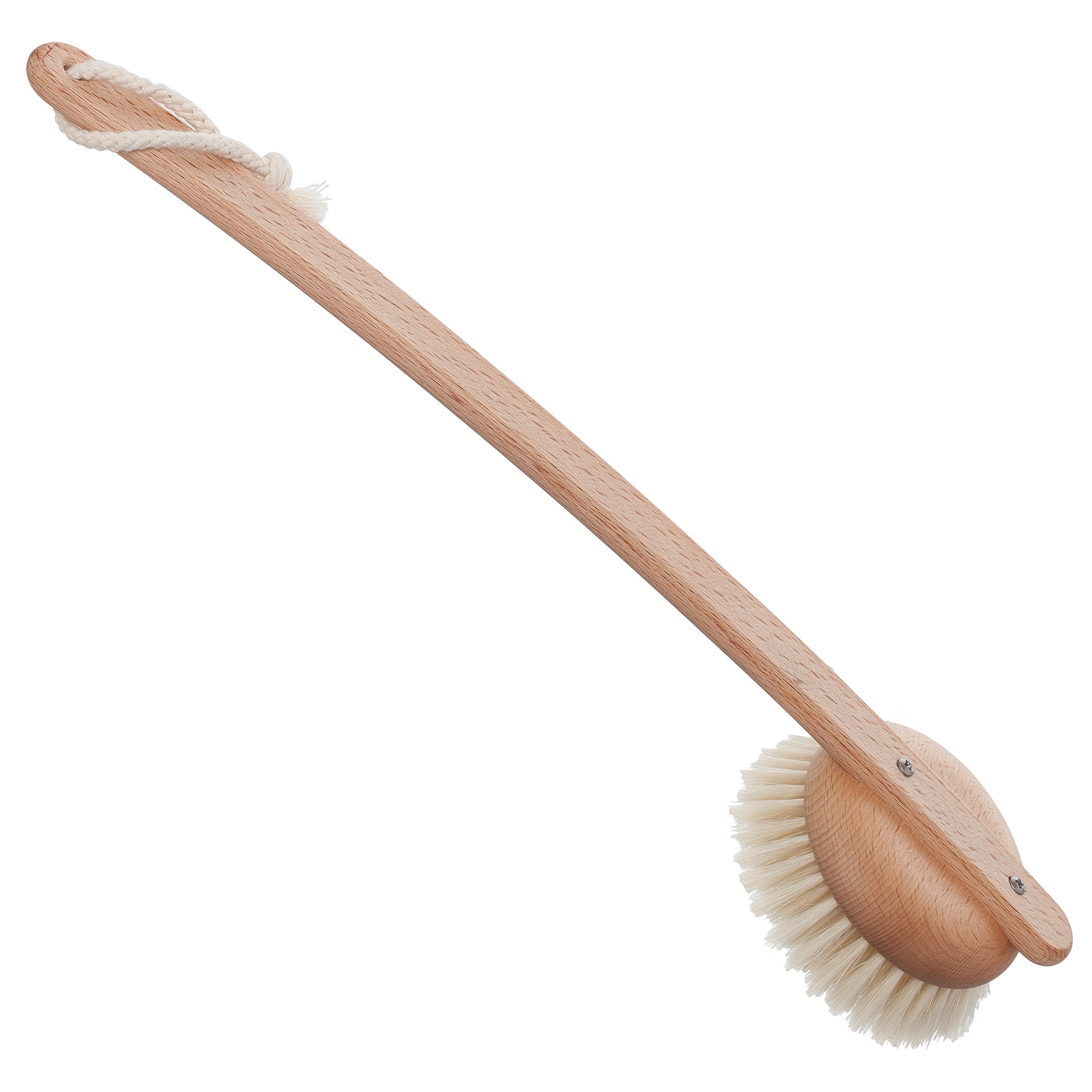 Oiled Beechwood with Pig Bristle : Bürstenhaus Redecker Natural Pig Bristle Bath Brush with Oiled Beechwood, 18-1/2-Inches