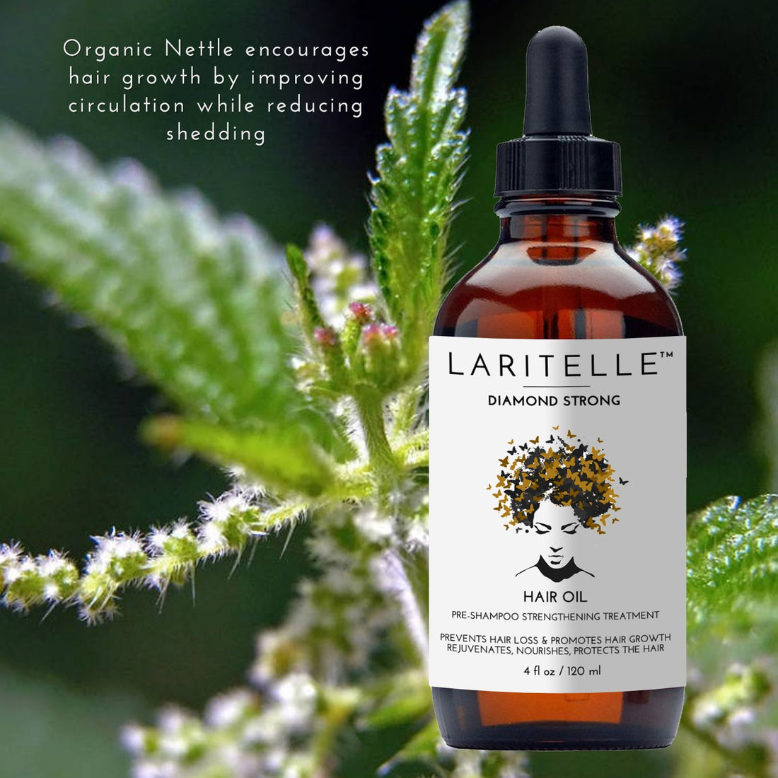Laritelle Organic Hair Growth Set | Shampoo 17 oz + Conditioner 16 oz + Hair Loss Treatment 4 oz | Argan Oil, Rosemary, Ginger & Cedarwood | NO GMO, Sulfates, Gluten, Alcohol, Parabens, Phthalates