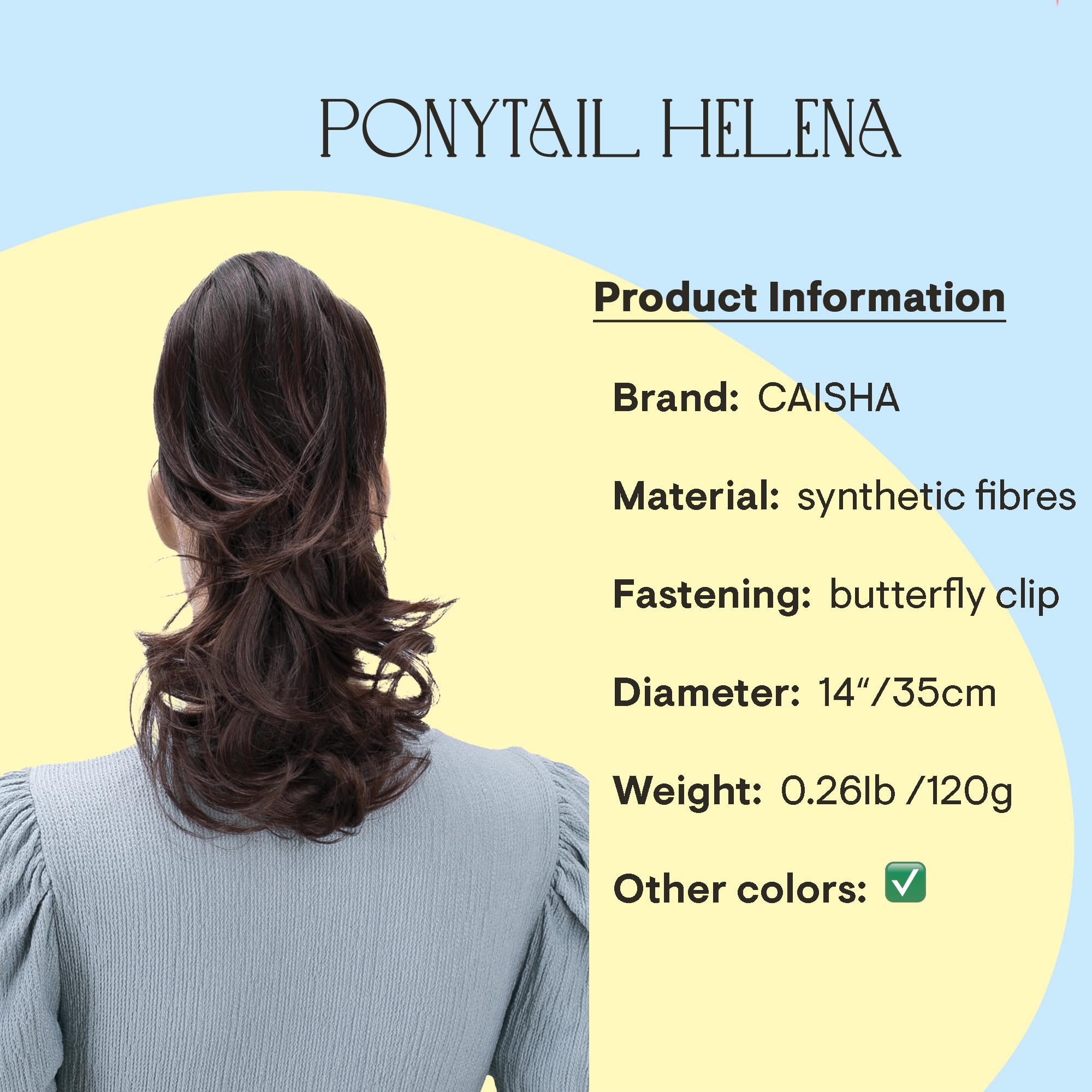 Dark brown mix # 2T33 H108 : PRETTYSHOP 14 & 110g Hair Piece Ponytail Extension Straight Light Curled Nature Looking Heat-Resisting Different Colors (reddish dark brown H108_2T33)