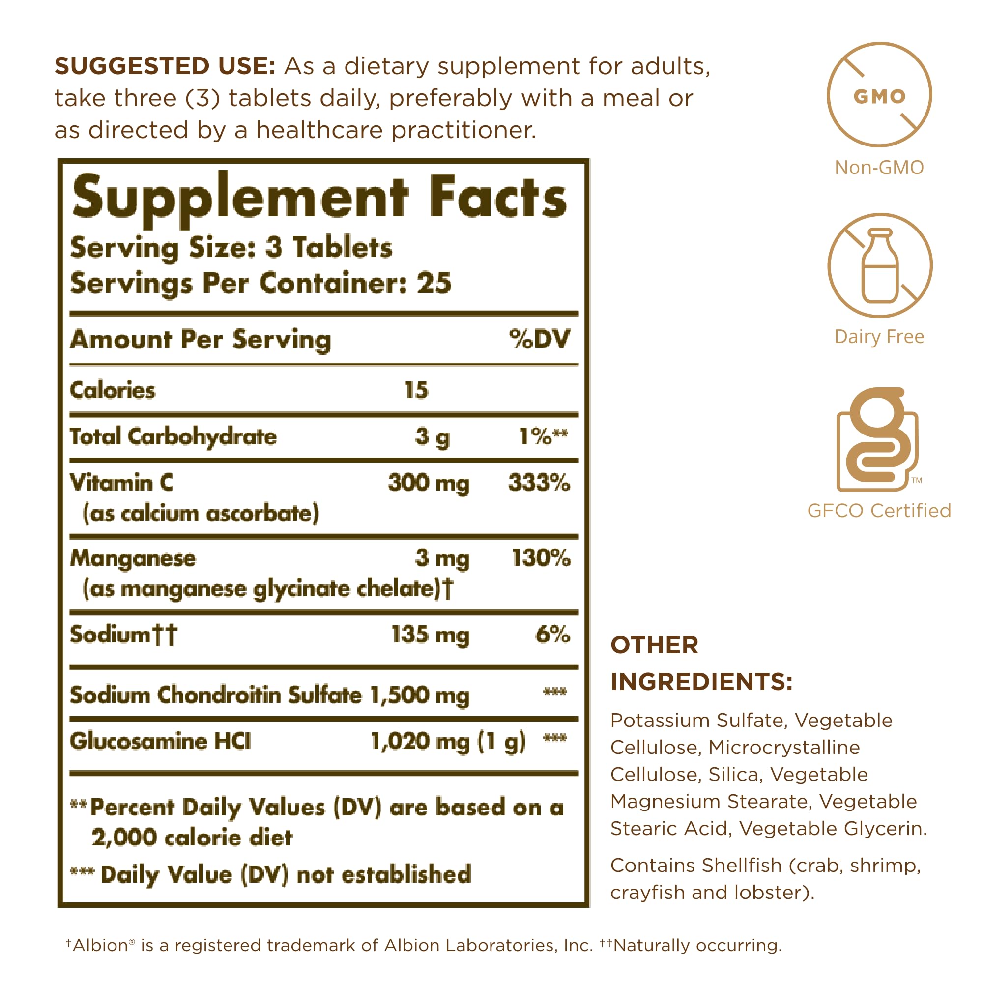 Solgar Extra Strength Glucosamine Chondroitin Complex - 75 Tablets - Supports Healthy Joints & Comfortable Movement - Non-GMO, Gluten Free, Dairy Free - 25 Servings