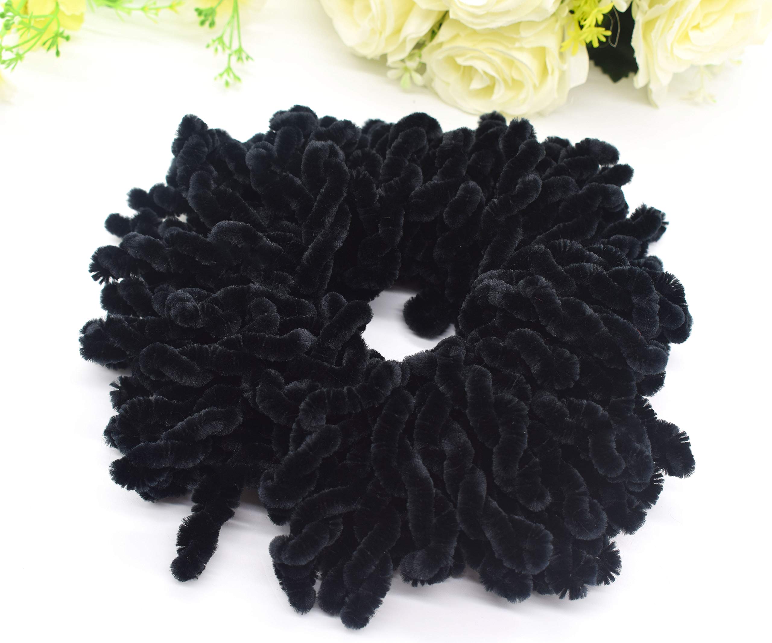 AUEAR, 2 Pack Volumising Scrunchie Big Hair Tie Ring Hijab Volumizer Khaleeji Hair Scrunchie (Black)