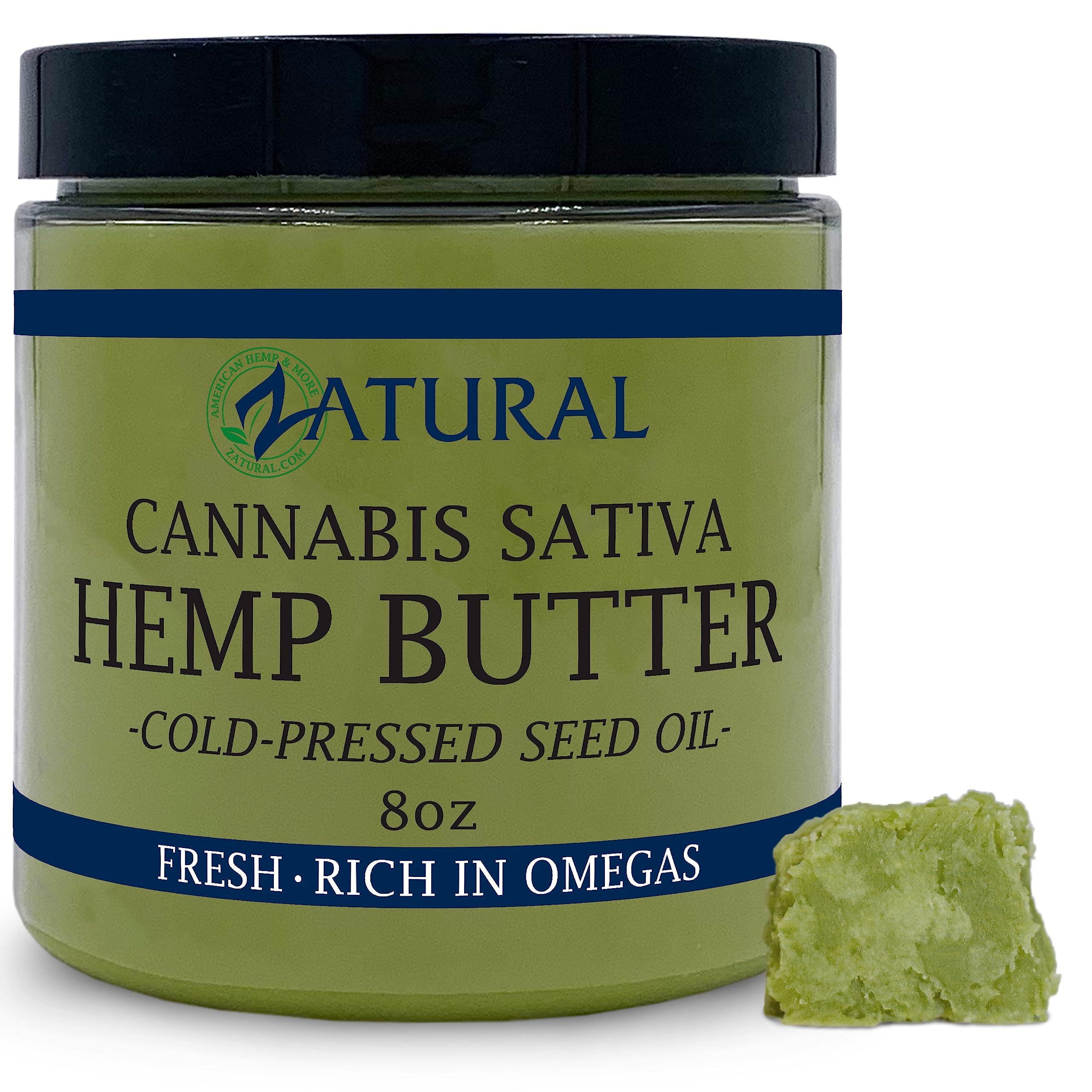Zatural Hemp Body Butter 17,500mg Hemp per oz Organically Grown Raw Vegan Hemp and Cocoa Creamy Texture. (8oz)