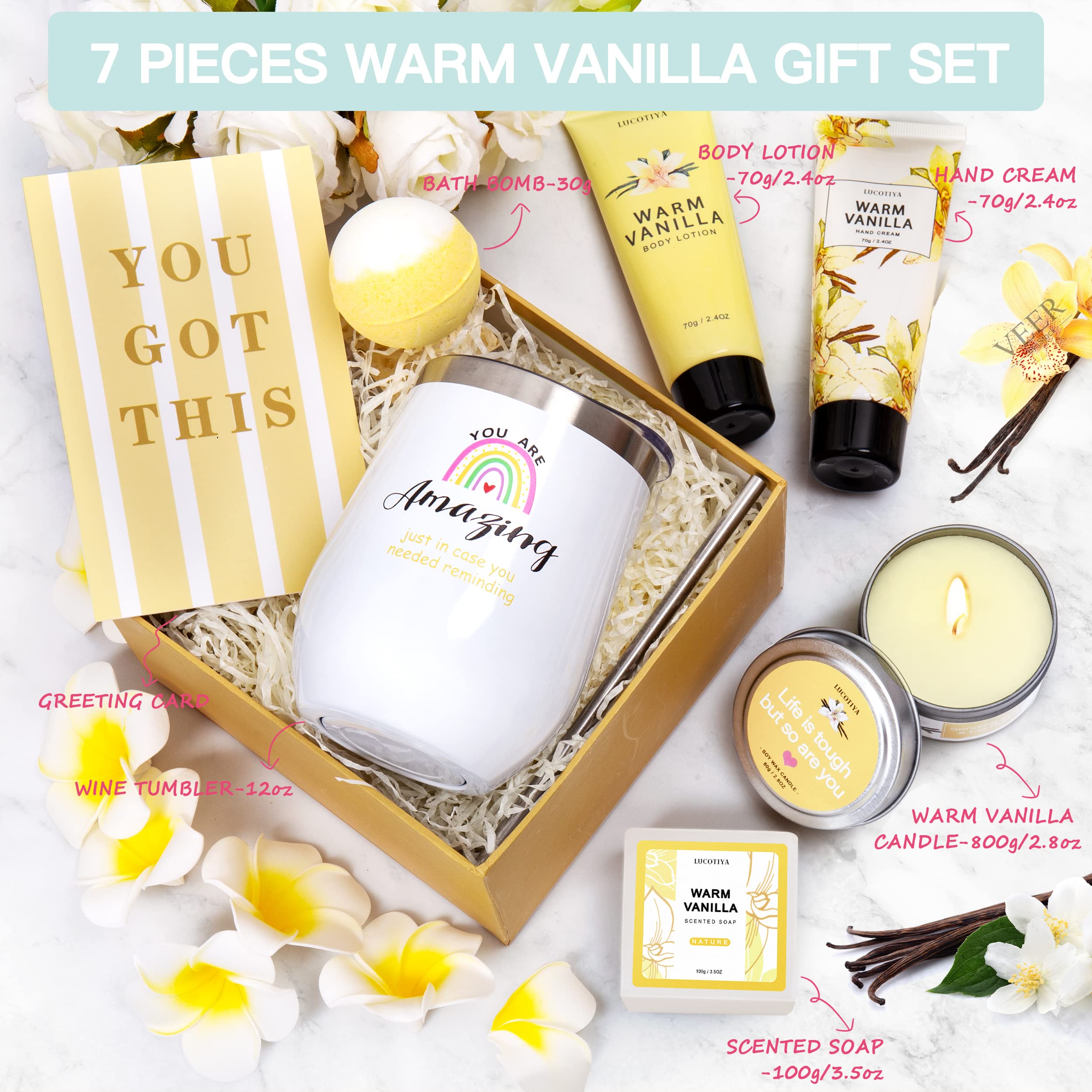 Gifts for Women, Birthday Gifts for Women Relaxing Spa Gifts Baskets for Women Warm Vanilla Bath and Body Gifts Set Self Care Gifts for Women for Friends,Her,Bestie,Mom,Wife Christmas Gifts