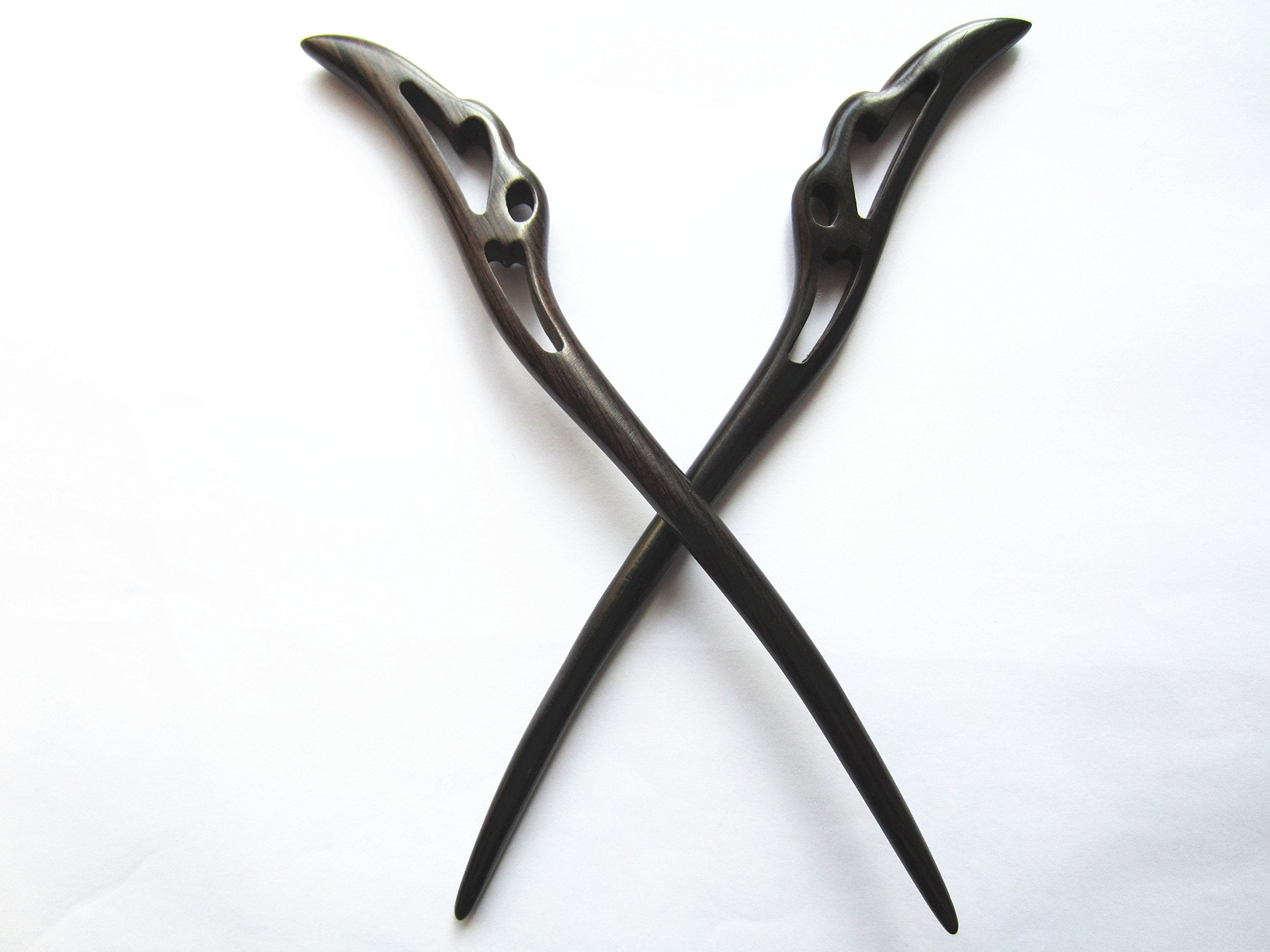 Myhsmooth Zz Bg Fswallow 2 Count Hair Sticks Natural Ebony (Black Sandalwood) Handmade Carved Hair Clip Shawl Hair Pins Pack Of 2 Pcs :Flying Swallow