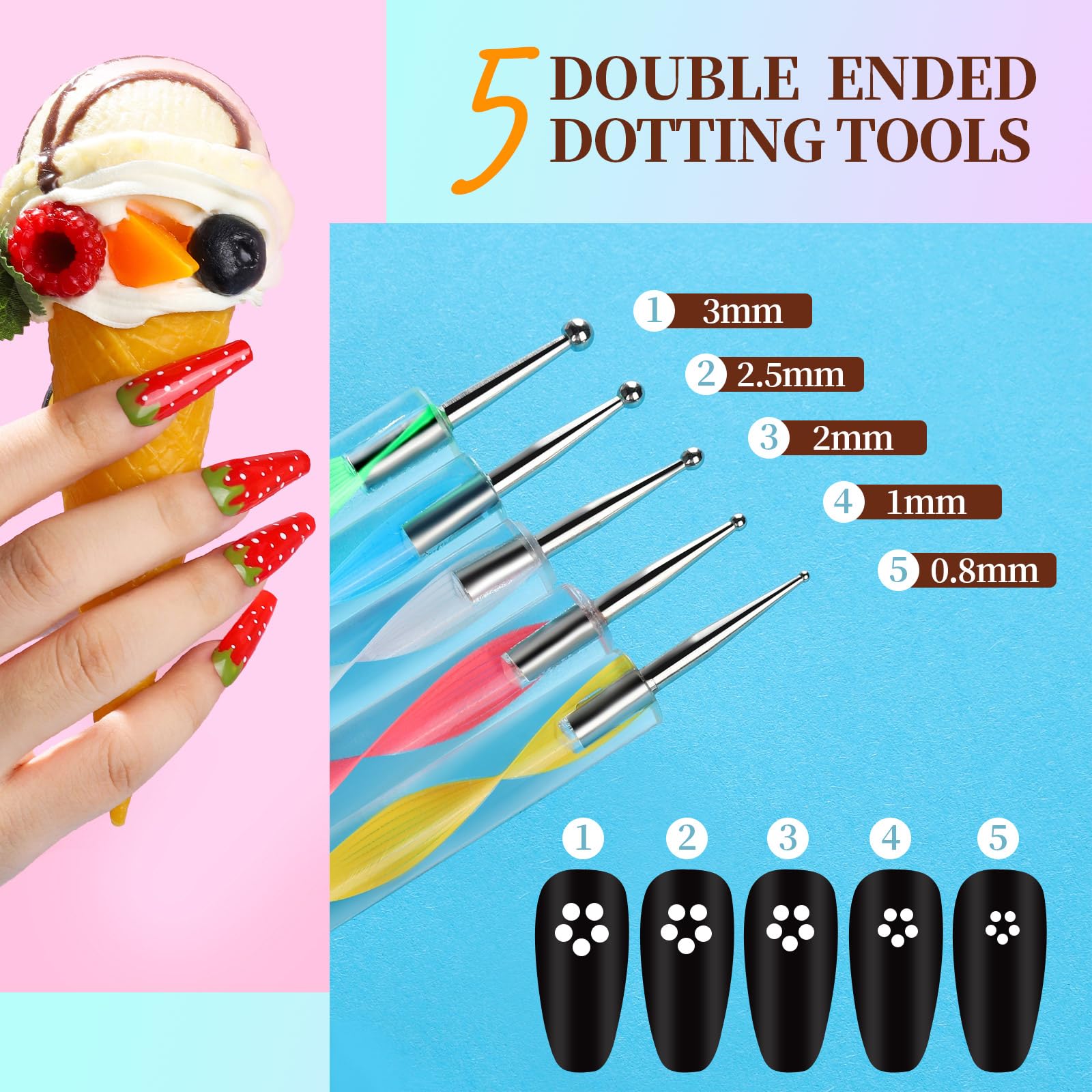 Teenitor Nail Art Kit for Beginners, Nail Art Supplies With Nail Art Brushes, Nail Dotting Tools, Nail Art Stickers, Nail Art Rhinestone, Nail Art Foil, Nail Art Tapes, Nail Accessories For Nail Art