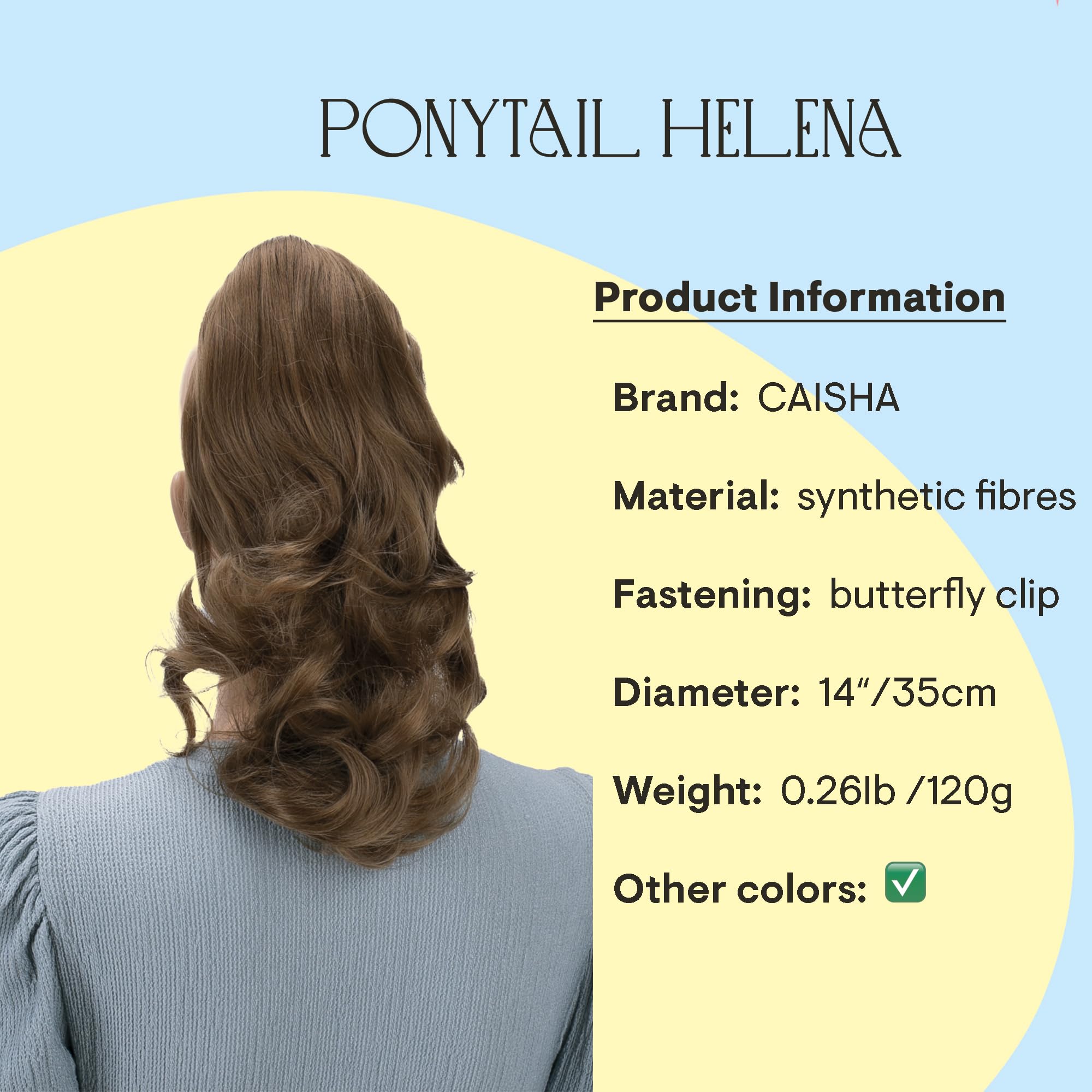 PRETTYSHOP 14Hair Piece Ponytail Extension Straight Light Curled Nature Looking Heat-Resisting Different Colors (medium brown H85_12)