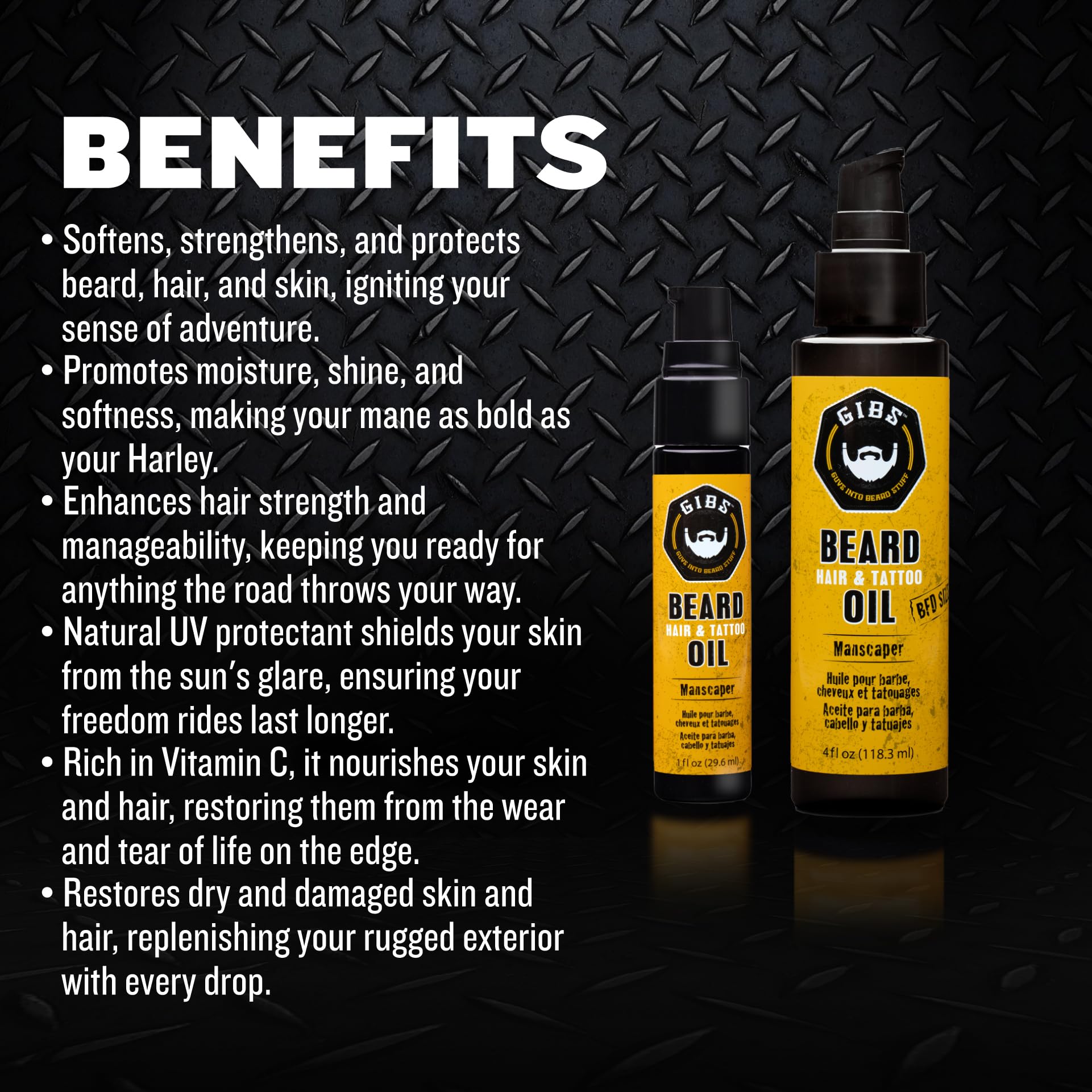 GIBS Grooming Manscaper Beard Hair & Tattoo Oil, 4 fl. oz.
