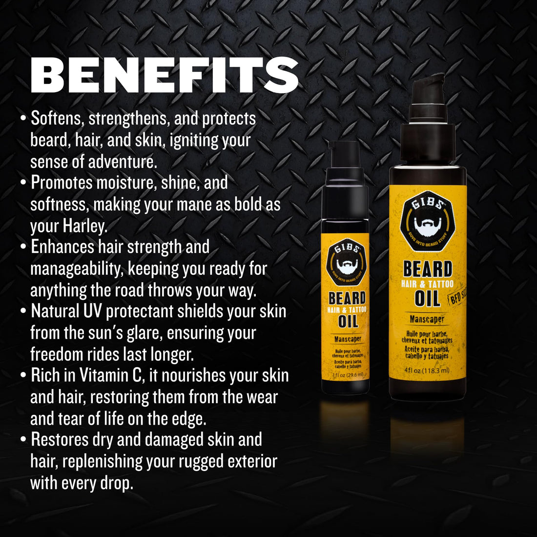 GIBS Best Universal Beard, Hair, and Tattoo Oil 1.0 Ounce - Manscaper