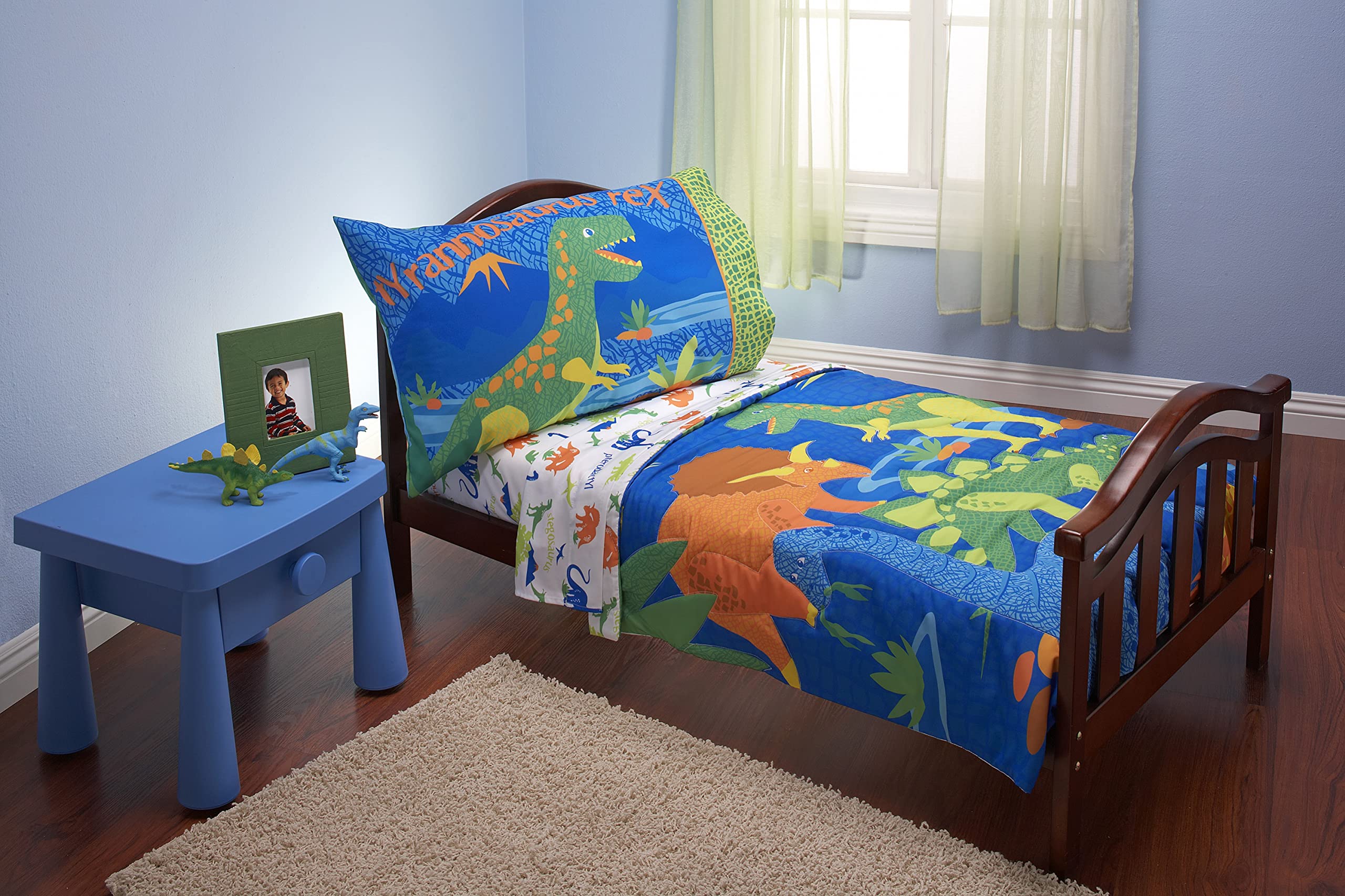Everything Kids 4 Piece Toddler Bedding Set, Dinosaurs