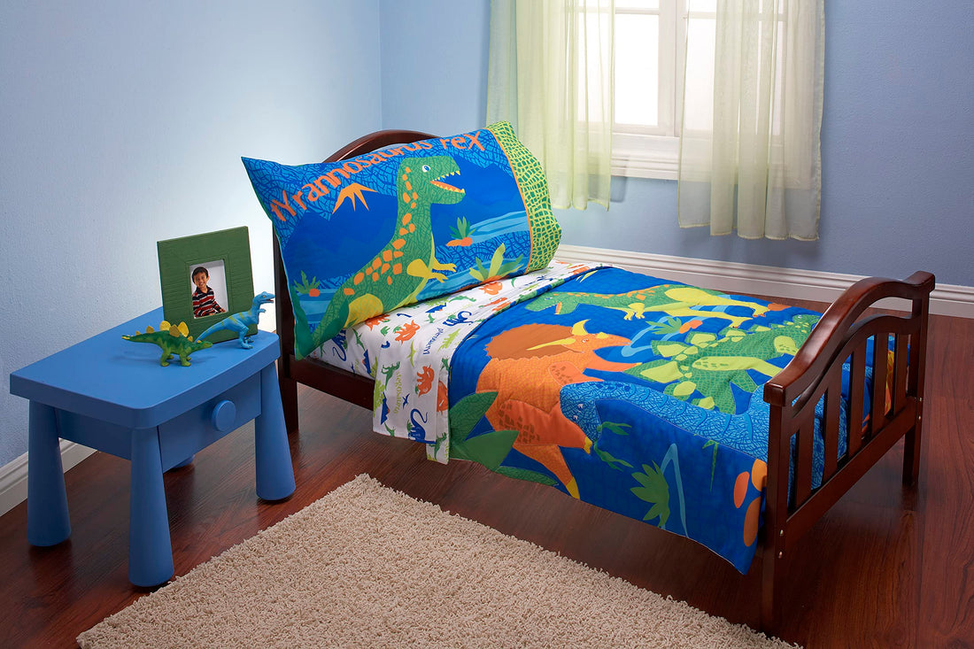 Everything Kids 4 Piece Toddler Bedding Set, Dinosaurs