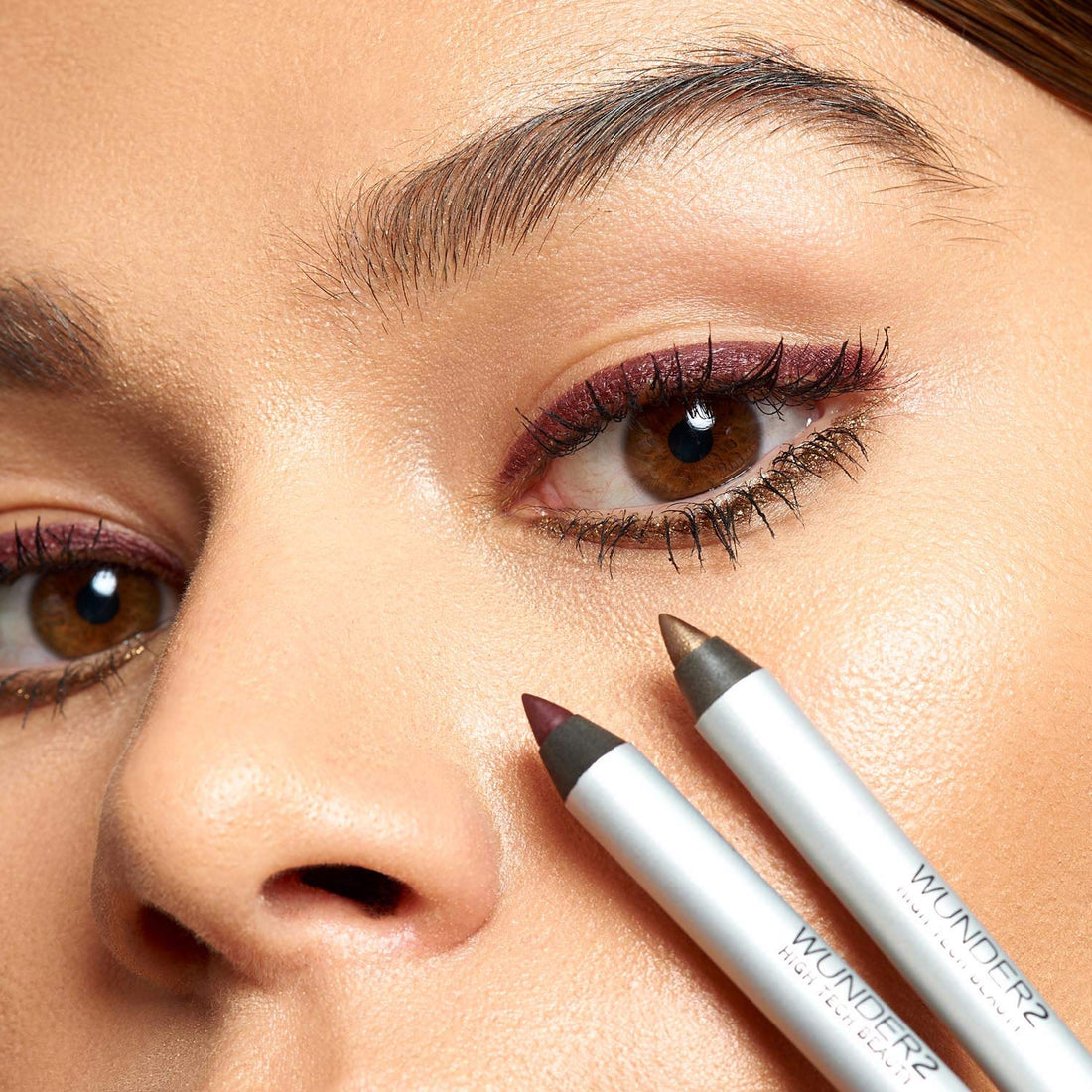 Wunder2 SUPER-STAY LINER Makeup Eyeliner Pencil Long Lasting Waterproof Eye Liner, Color Peach Metallic