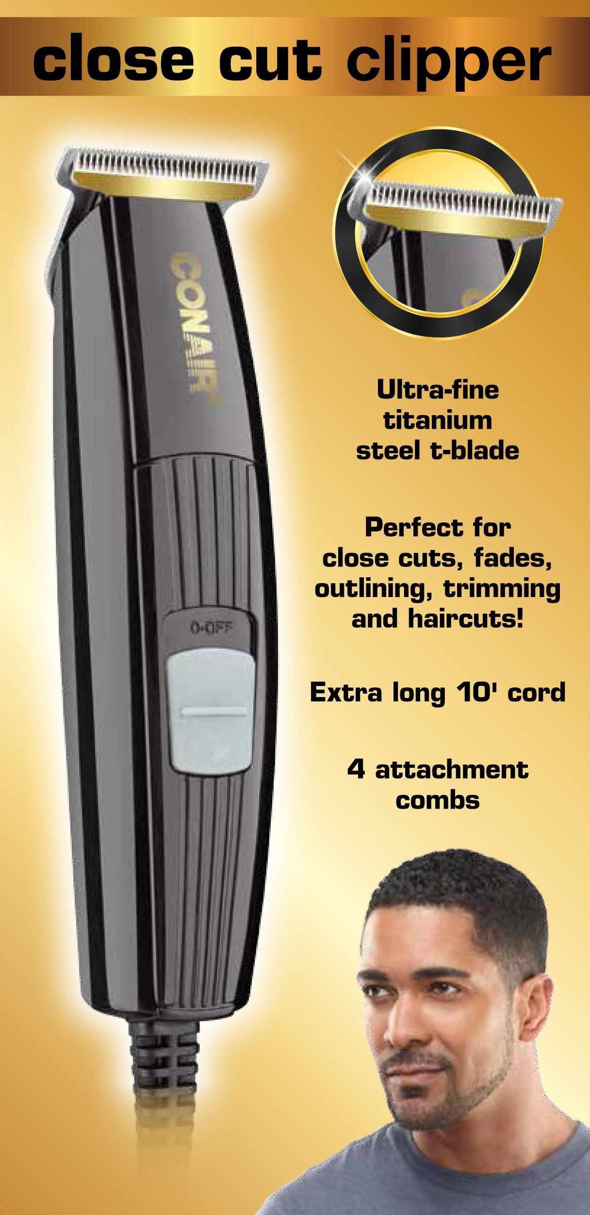 CONAIR HC25 Close-Cut Ethnic Hair Clipper