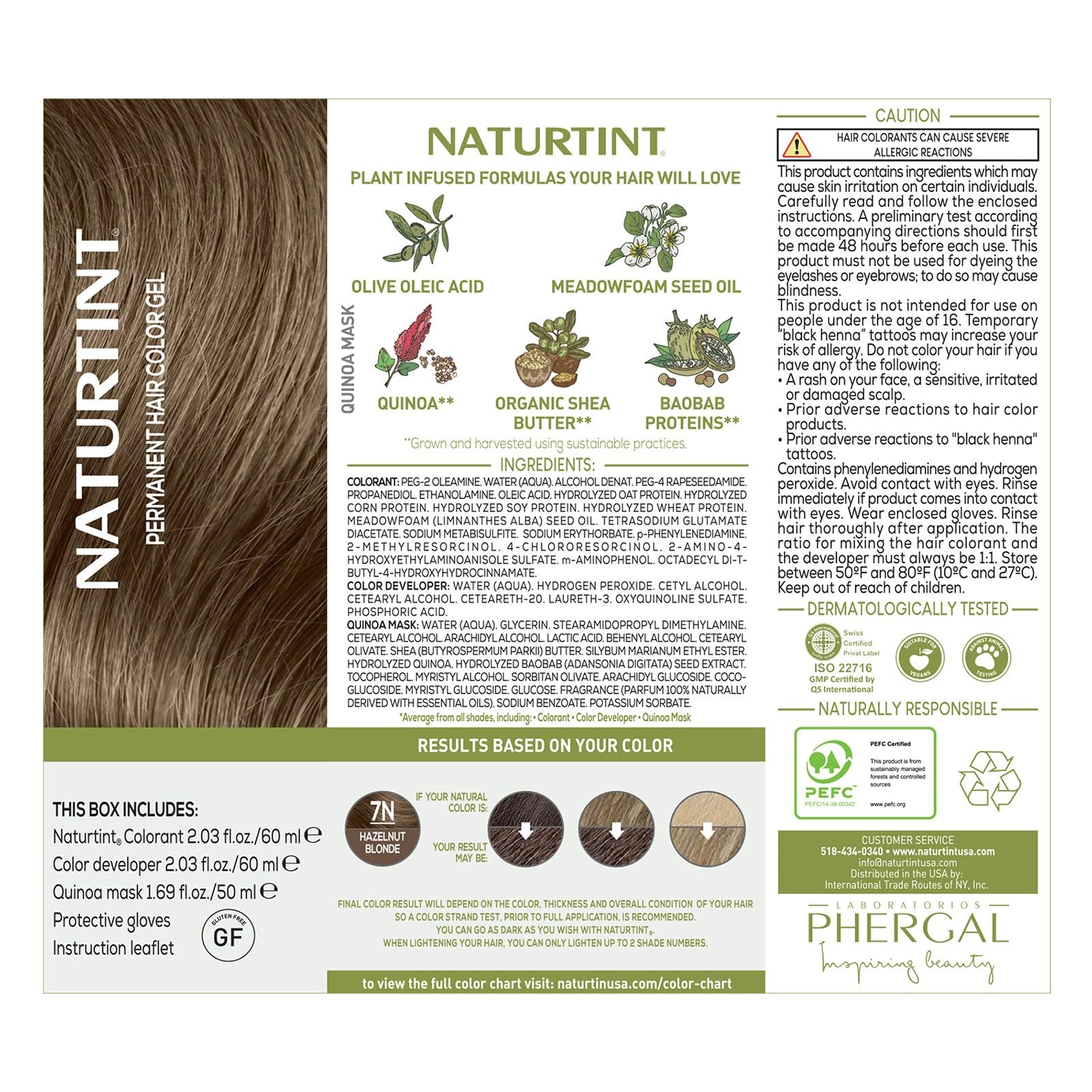 NATURTINT 7N Hazelnut Blonde Hair Color, 5.07 ML