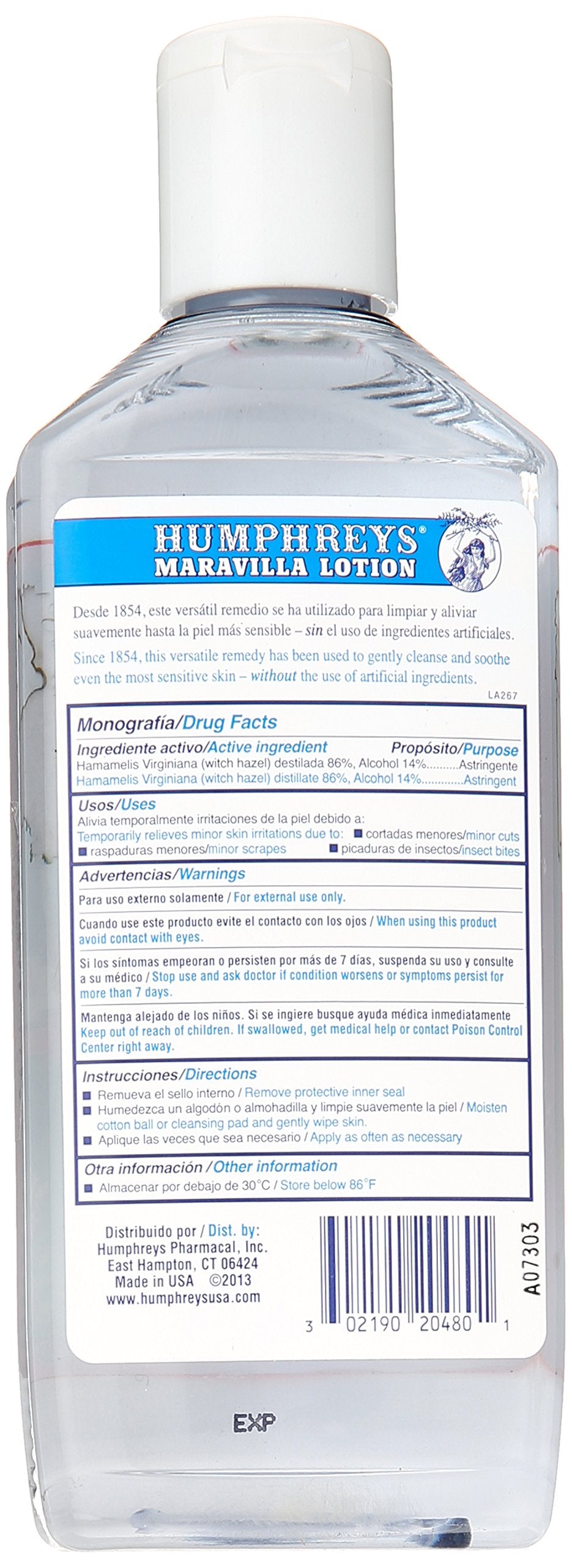 Humphrey's Witch Hazel Maravilla Lotion, 8 Ounce