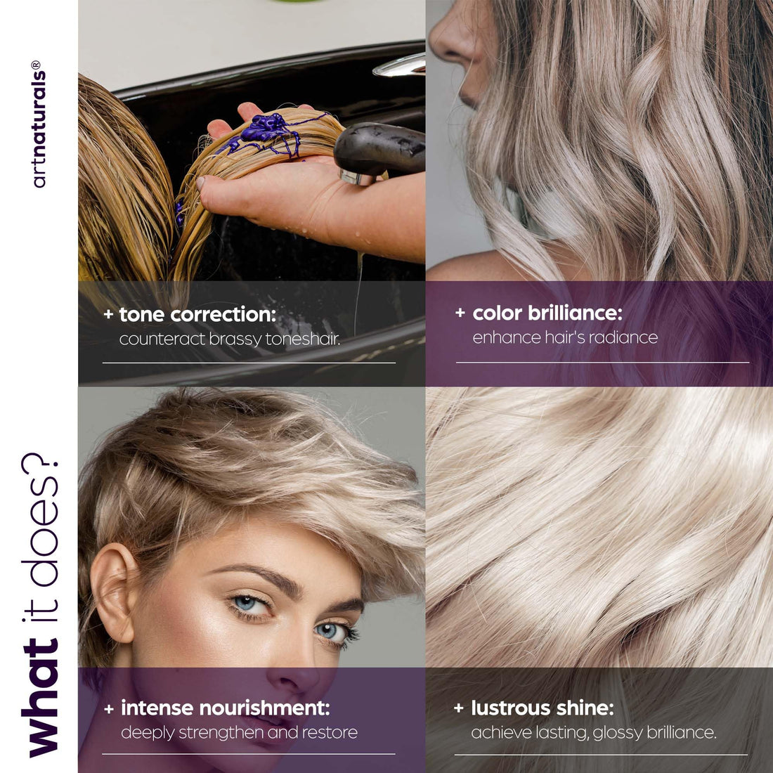 ArtNaturals Purple Conditioner for Blonde Hair â€“ (16 Fl Oz / 473ml) â€“ Protects, Balances and Tones â€“ Bleached, Color Treated and Silver Hair - Sulfate Free: Purple Conditioner